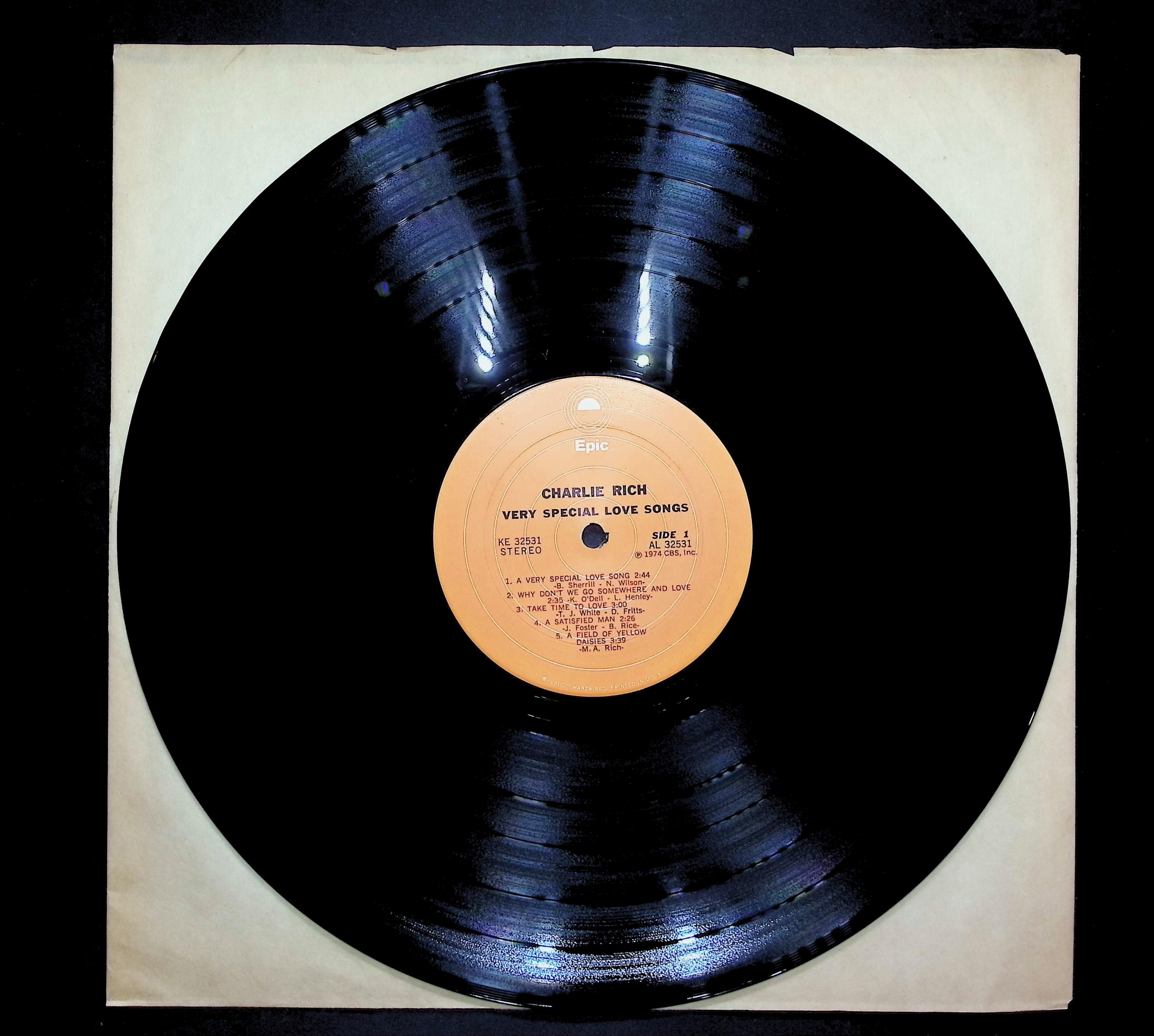 Charlie Rich Very Special Love Songs 1974 LP Folk, World, & Country