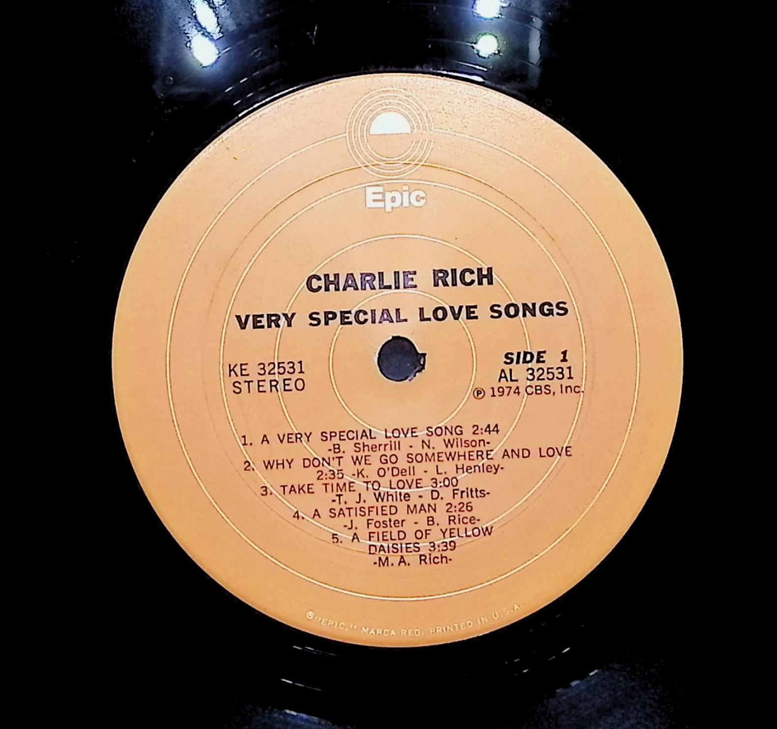 Charlie Rich Very Special Love Songs 1974 LP Folk, World, & Country — image 2