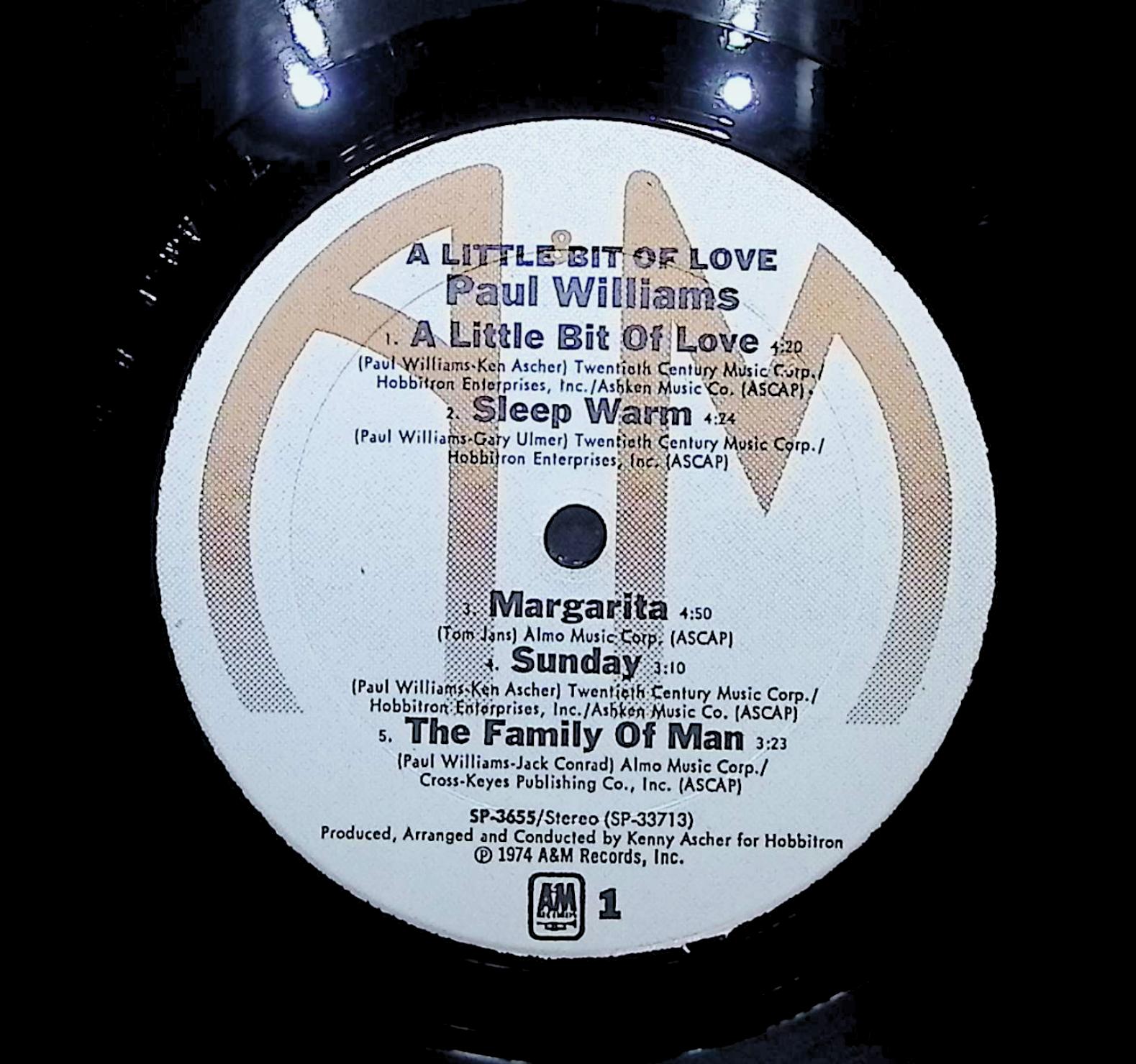 Paul Williams A Little Bit Of Love 1974 LP Rock Side 1 & 2  — image 2