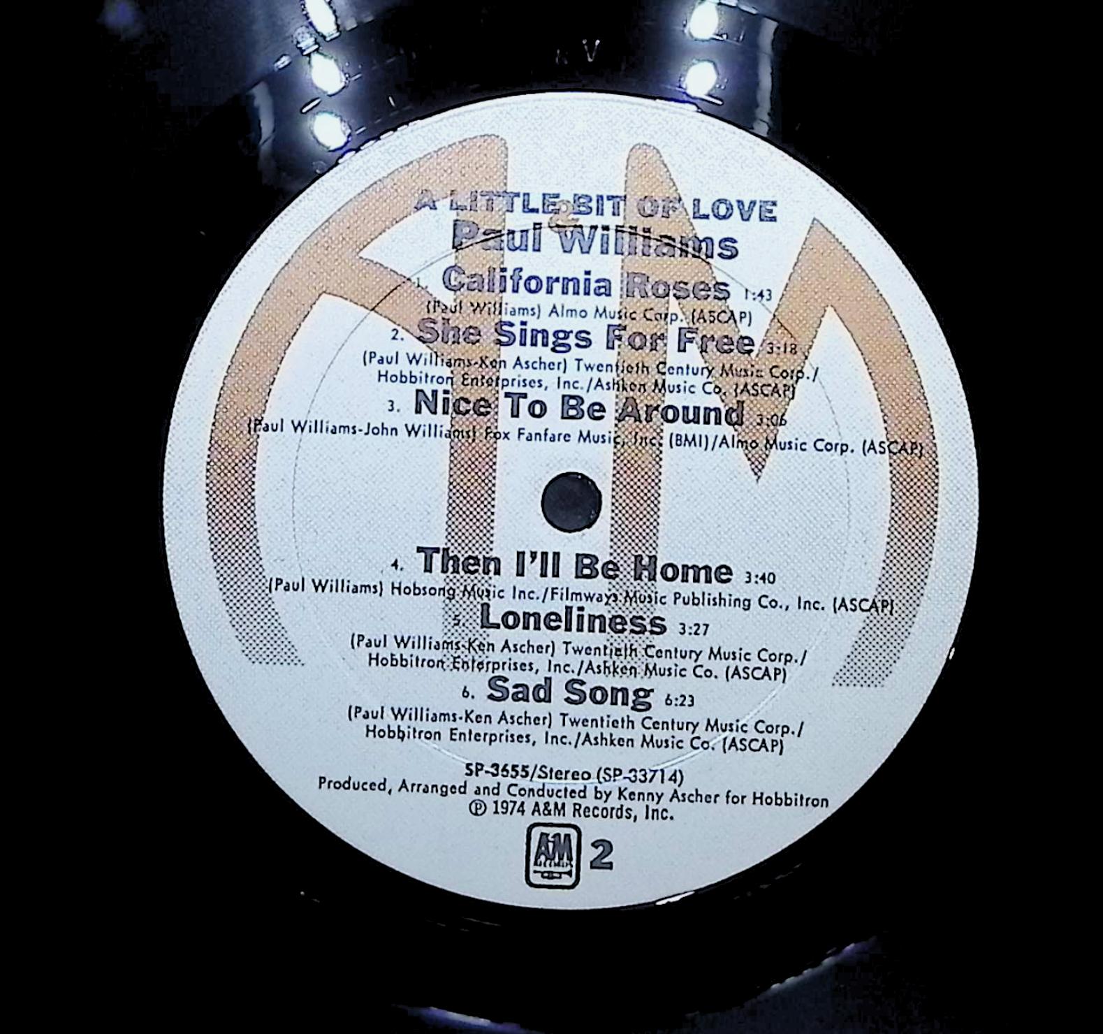 Paul Williams A Little Bit Of Love 1974 LP Rock Side 1 & 2  — image 4
