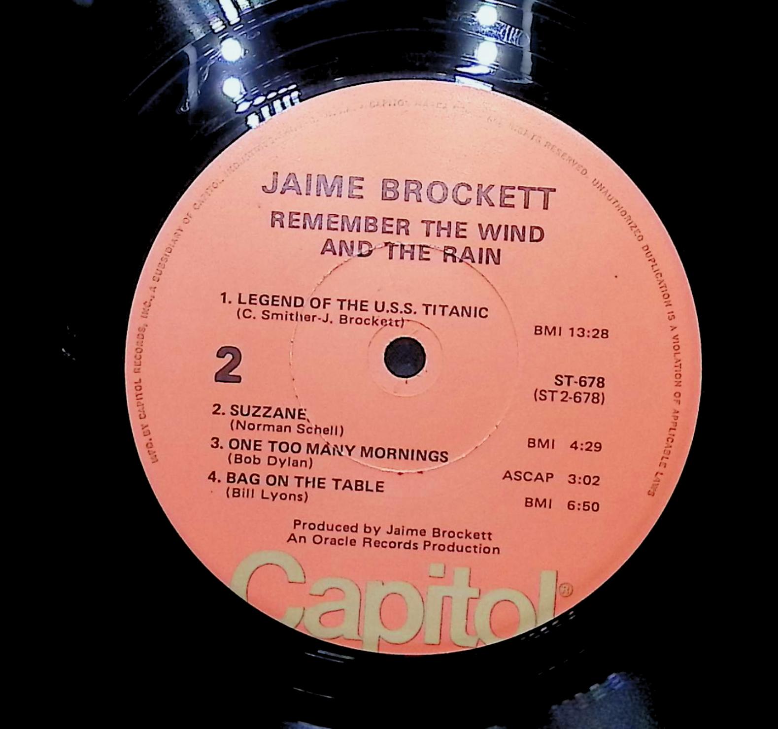 Jaime Brockett Remember The Wind And The Rain 1971 LP Folk, World, & Country  — image 4