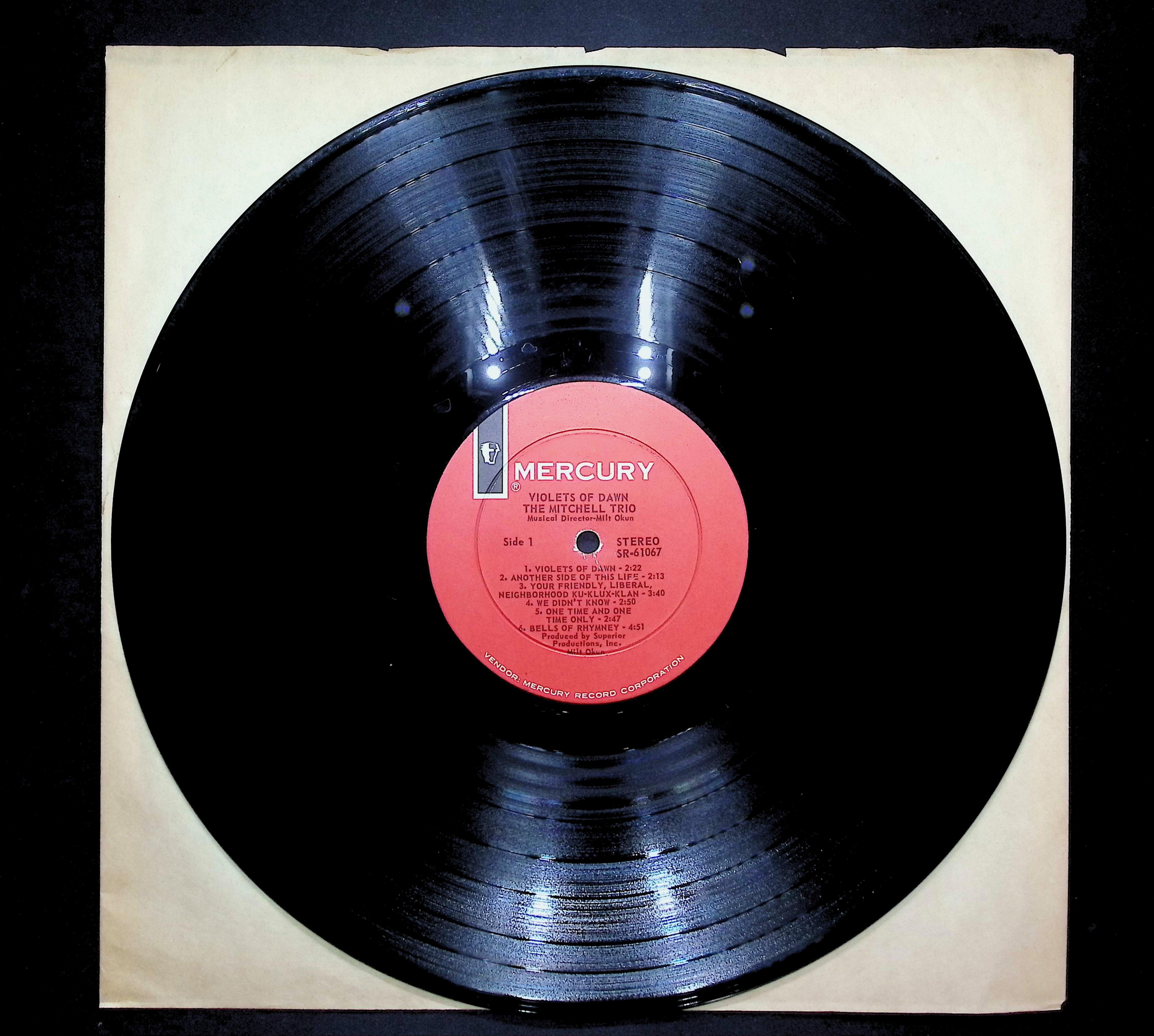 The Mitchell Trio Violets Of Dawn 1965 LP Folk, World, & Country Side 1 & 2