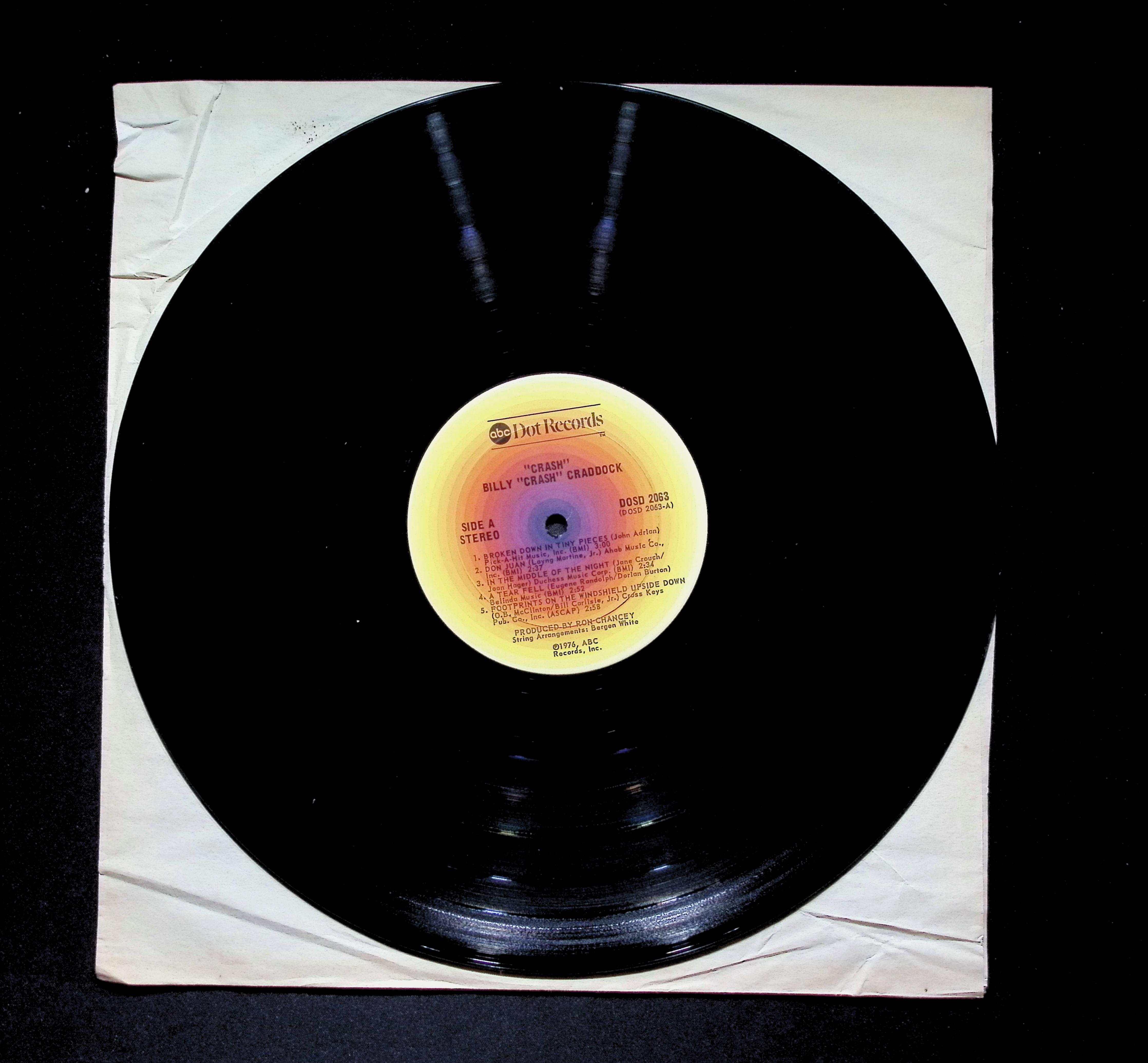 Billy 'Crash' Craddock Crash LP 1976 ABC Dot Country Rock — image 5