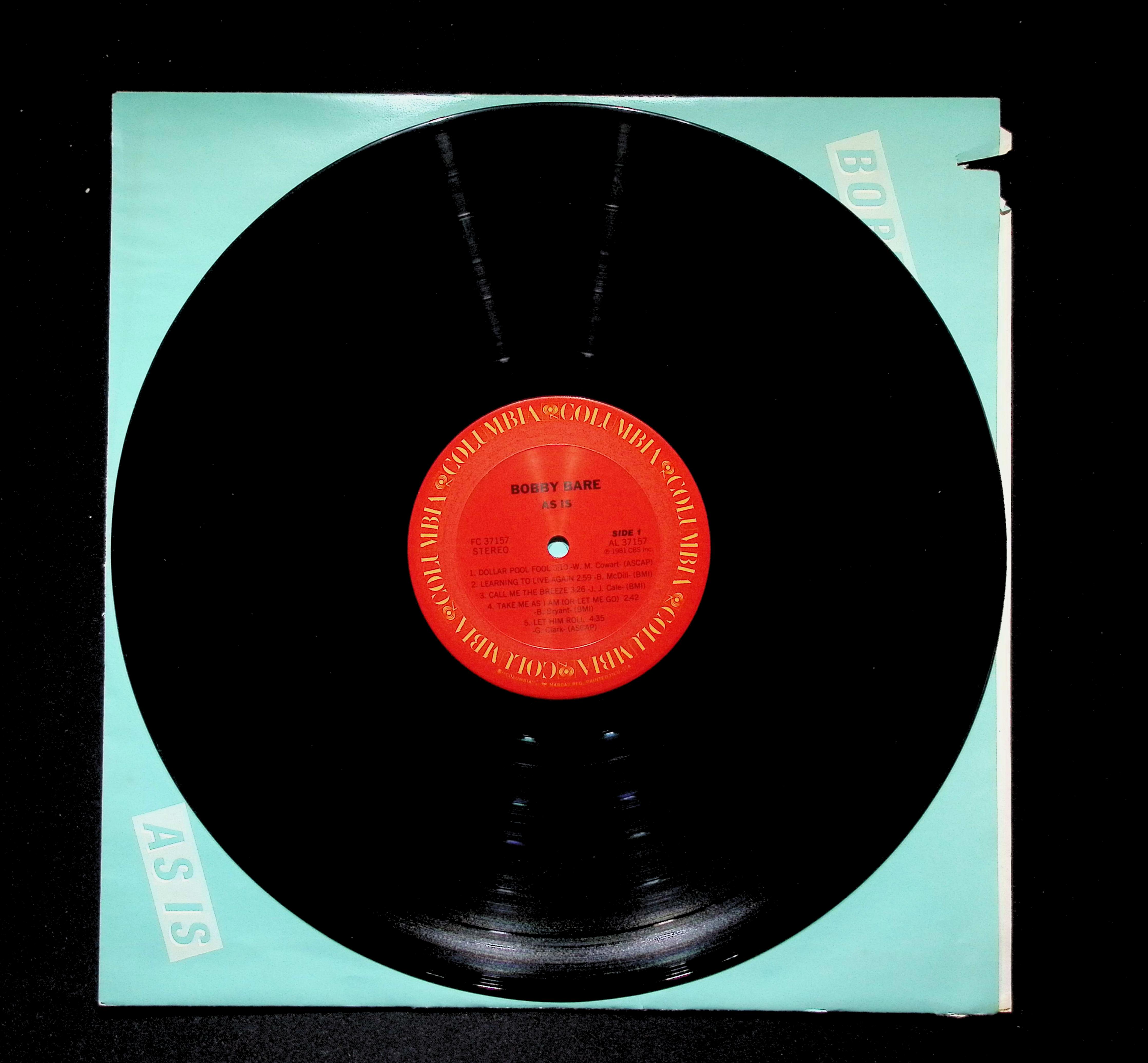 Bobby Bare As Is LP 1981 Columbia Country Folk — image 5