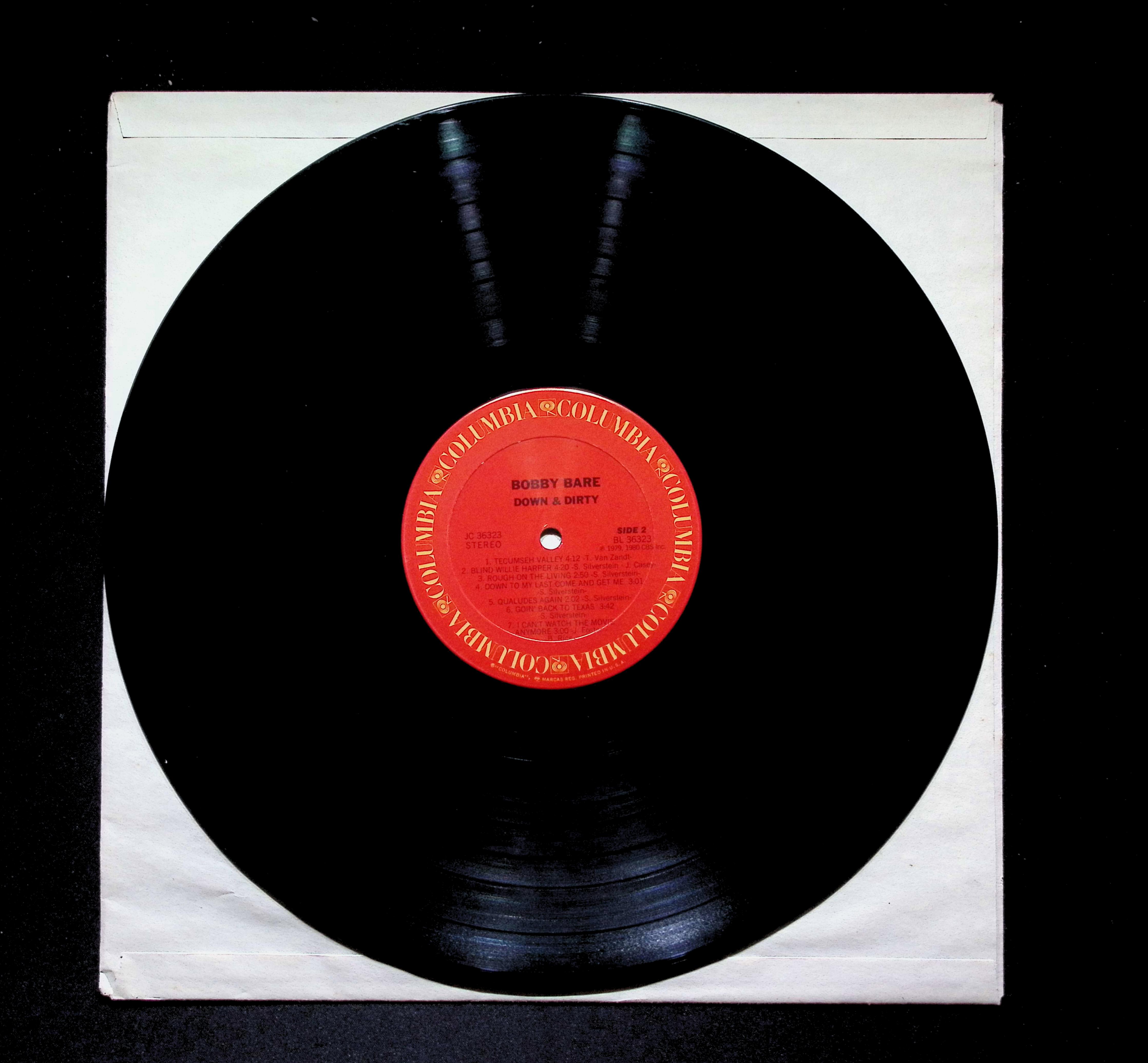 Bobby Bare Down & Dirty LP 1980 Columbia Country Folk — image 4