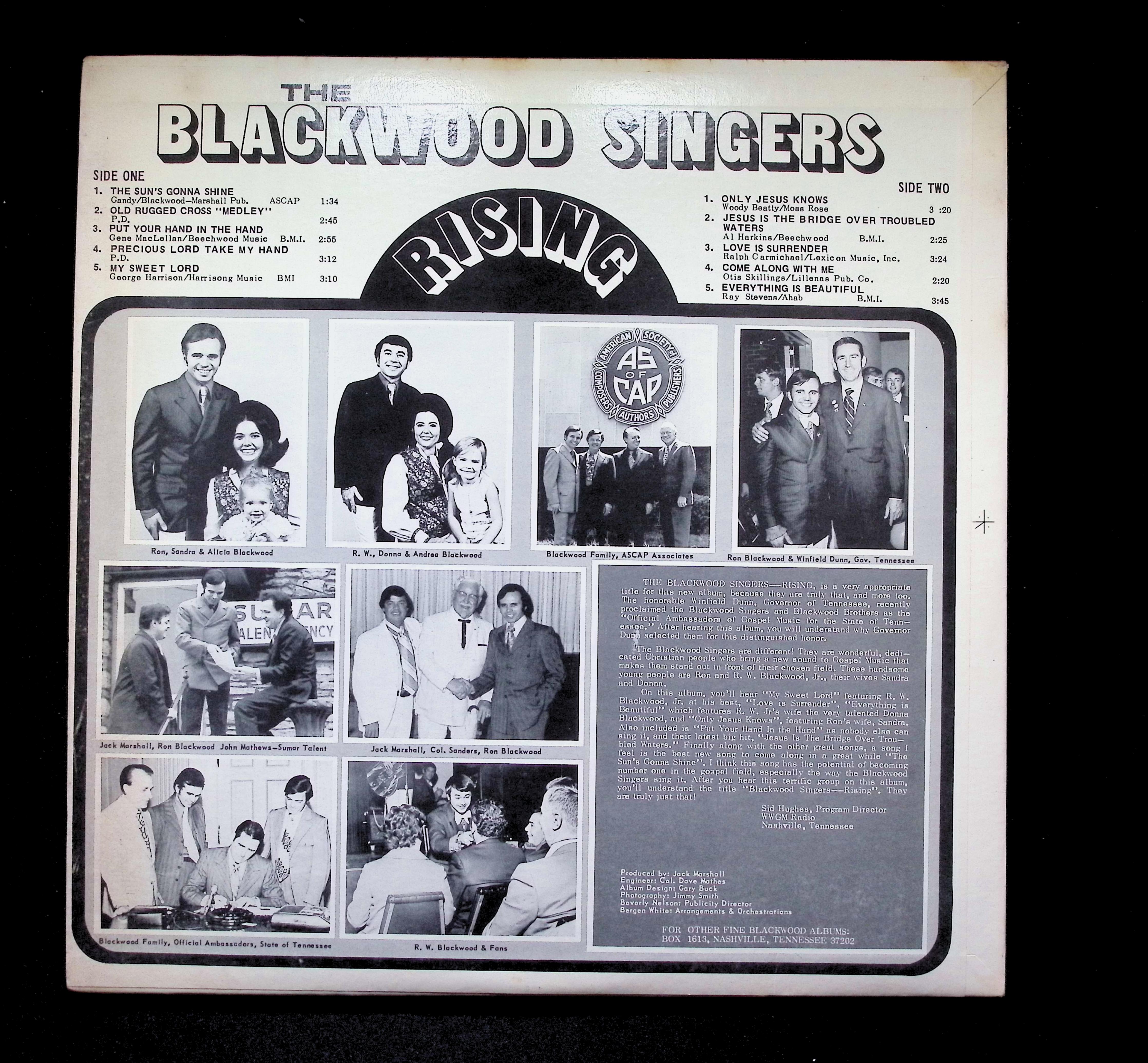The Blackwood Singers Rising LP 1971 Gospel — image 2
