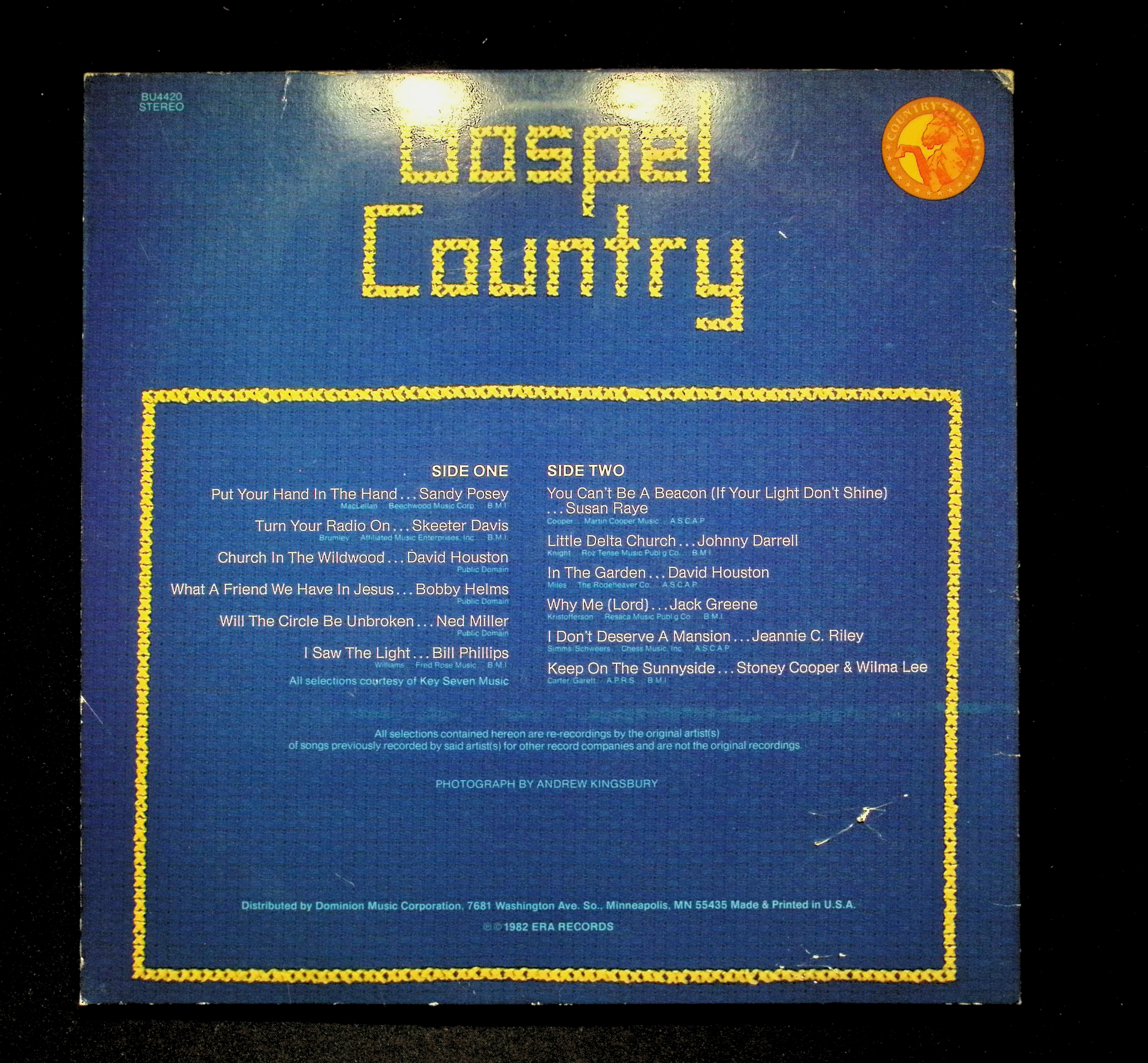 Various Gospel Country LP 1982 ERA Records Gospel — image 2