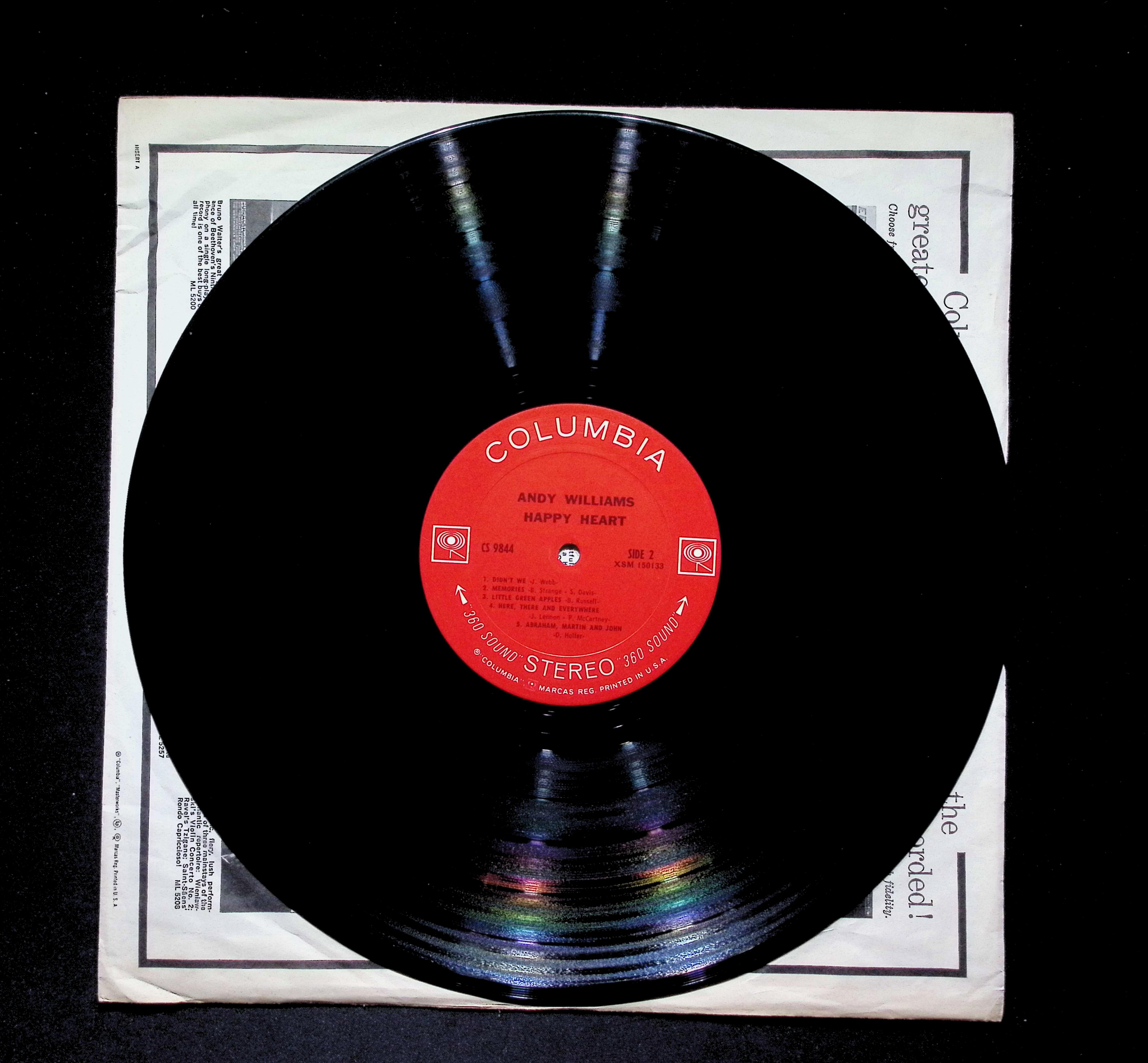 Andy Williams Happy Heart LP 1969 Columbia Pop Vocal — image 4