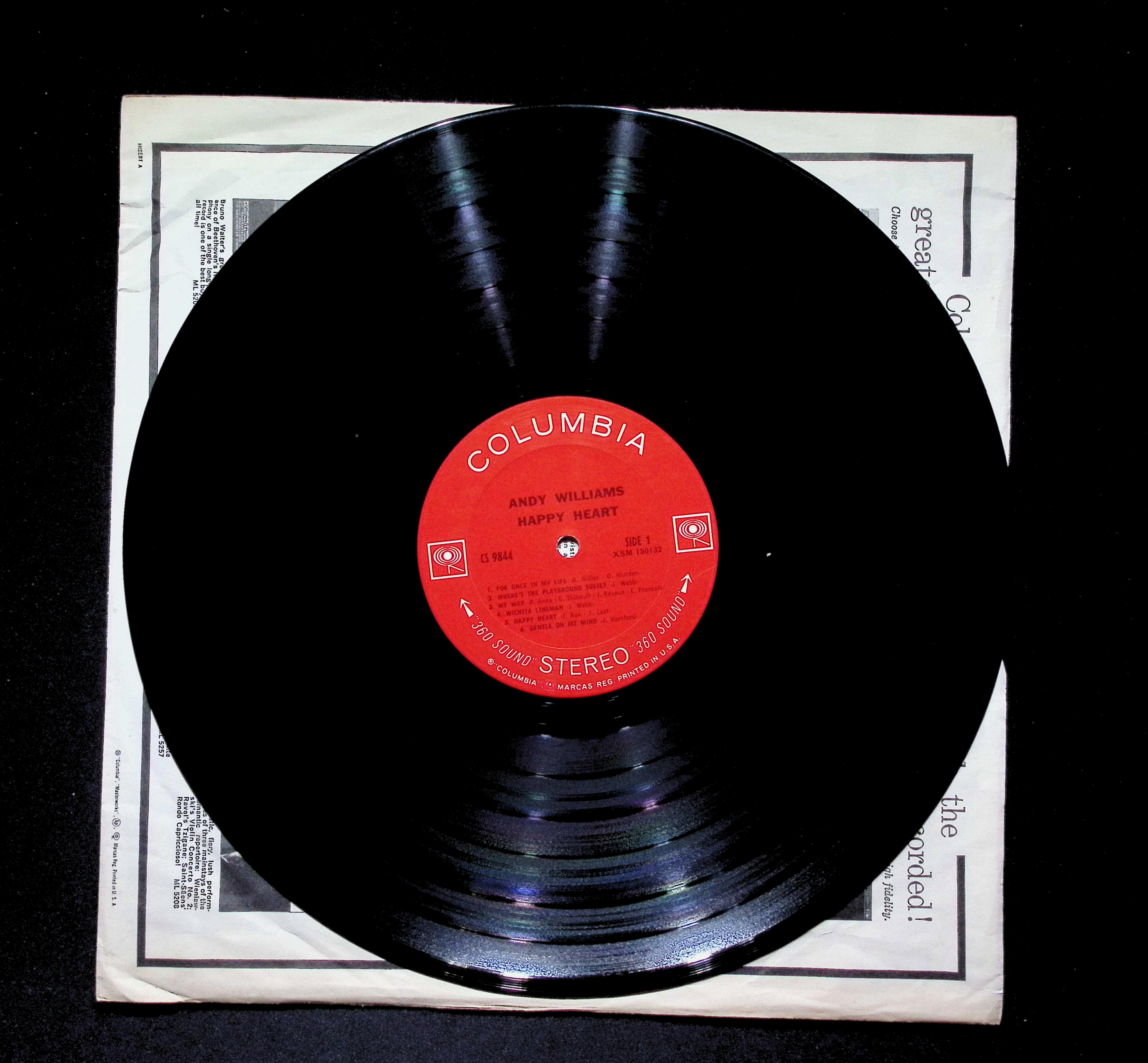 Andy Williams Happy Heart LP 1969 Columbia Pop Vocal — image 5