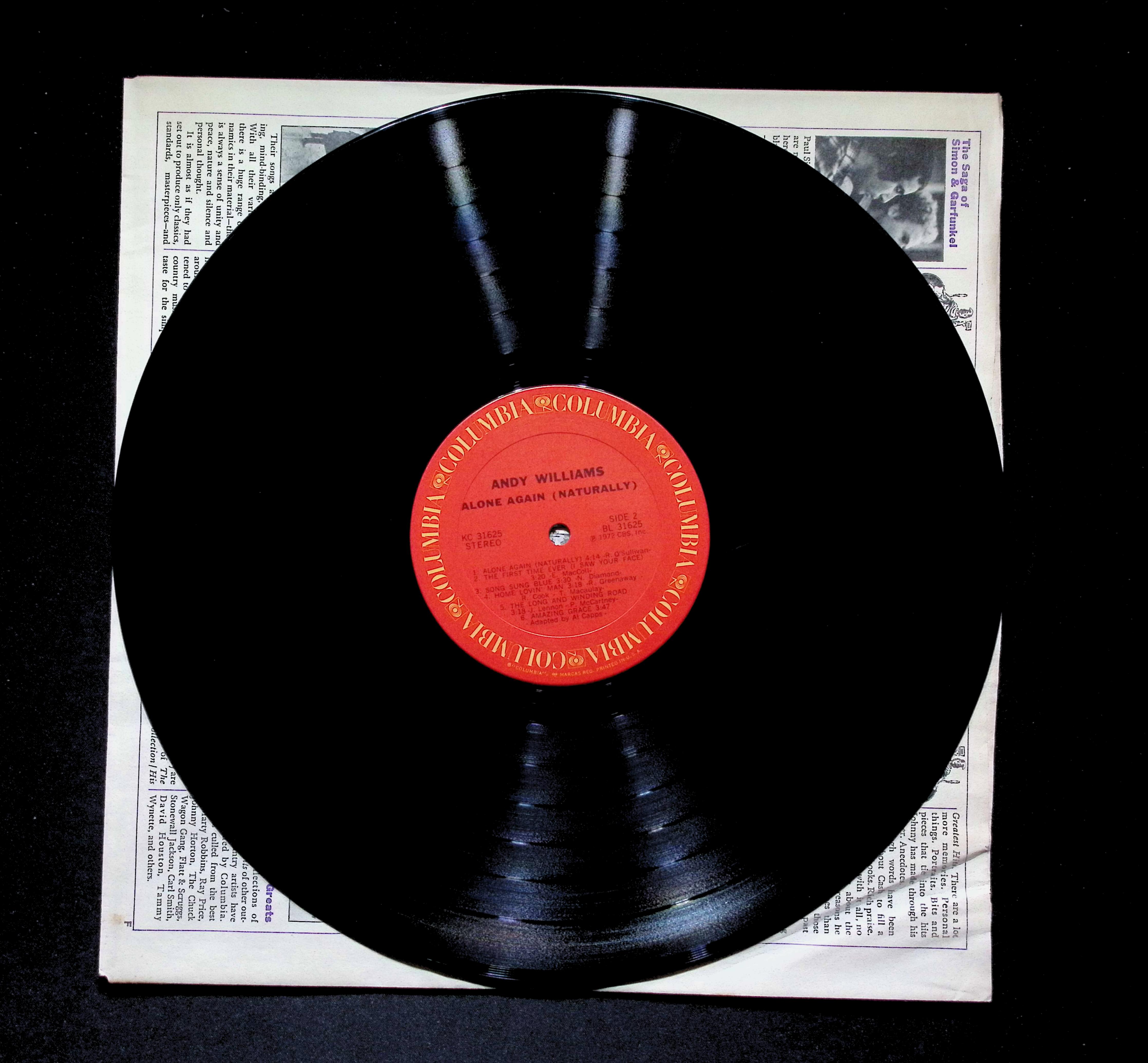 Andy Williams Alone Again LP 1972 Columbia Pop Easy Listening — image 4