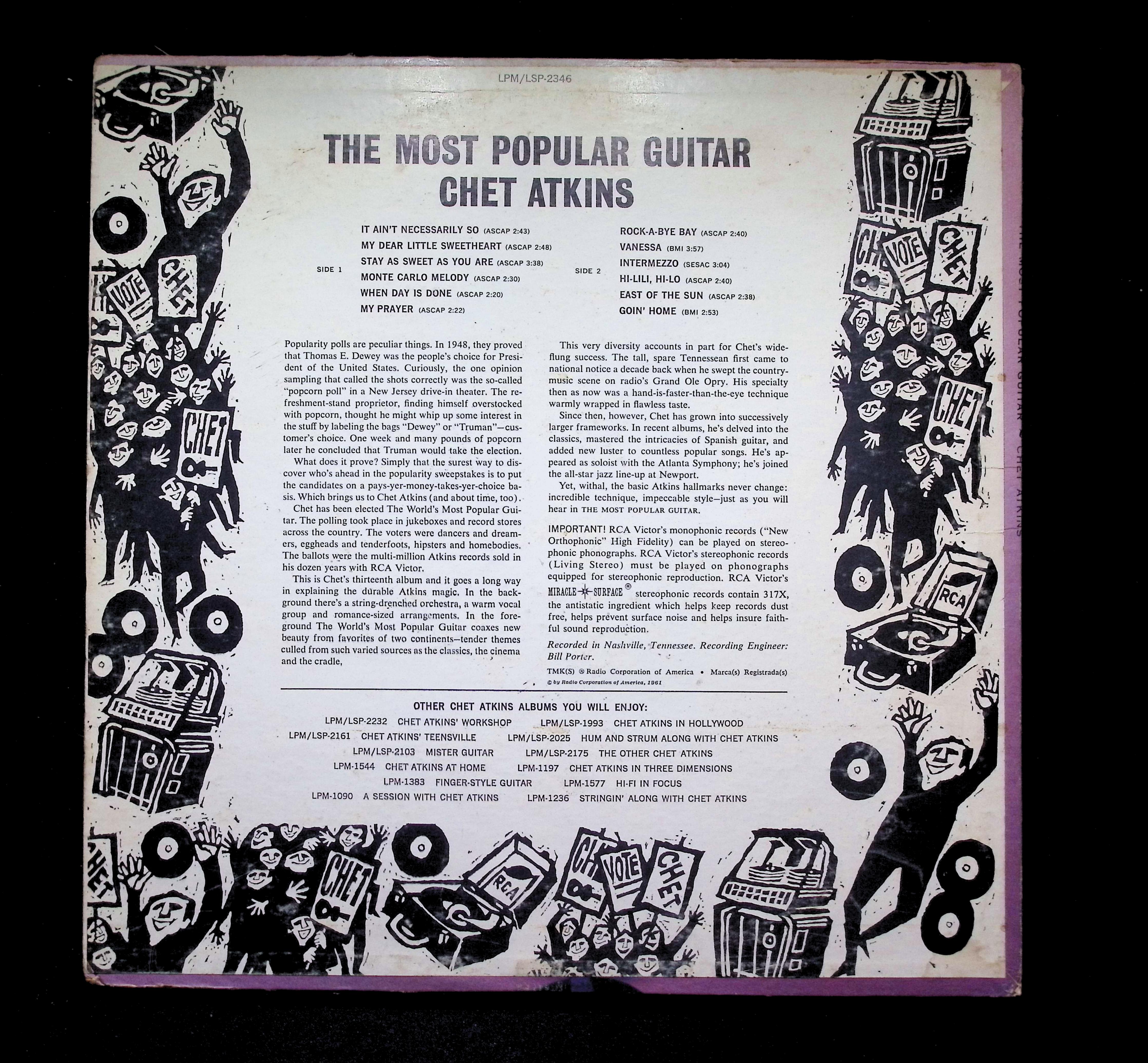 Chet Atkins The Most Popular Guitar LP 1961 RCA Victor Guitar — image 2