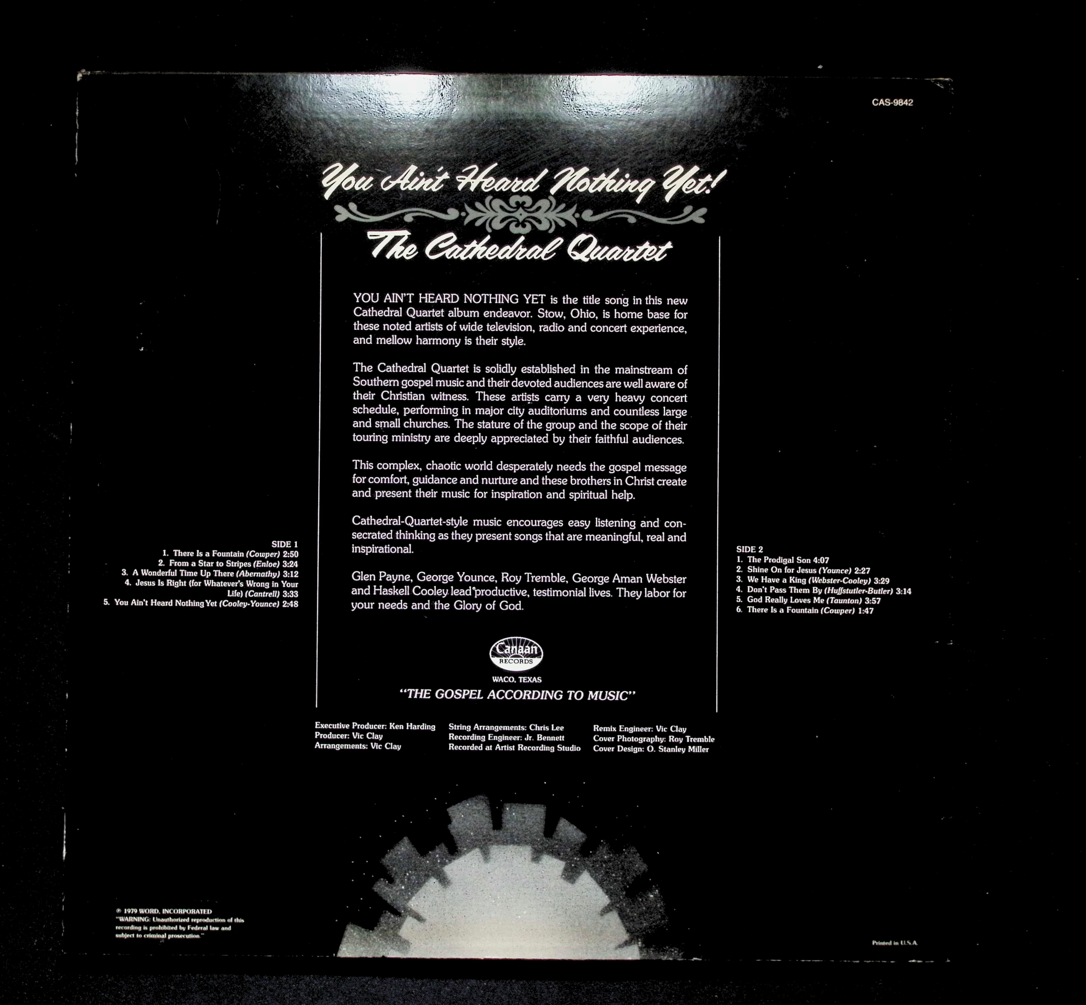 The Cathedrals You Ain't Heard Nothing Yet! LP 1979 Canaan Gospel — image 2