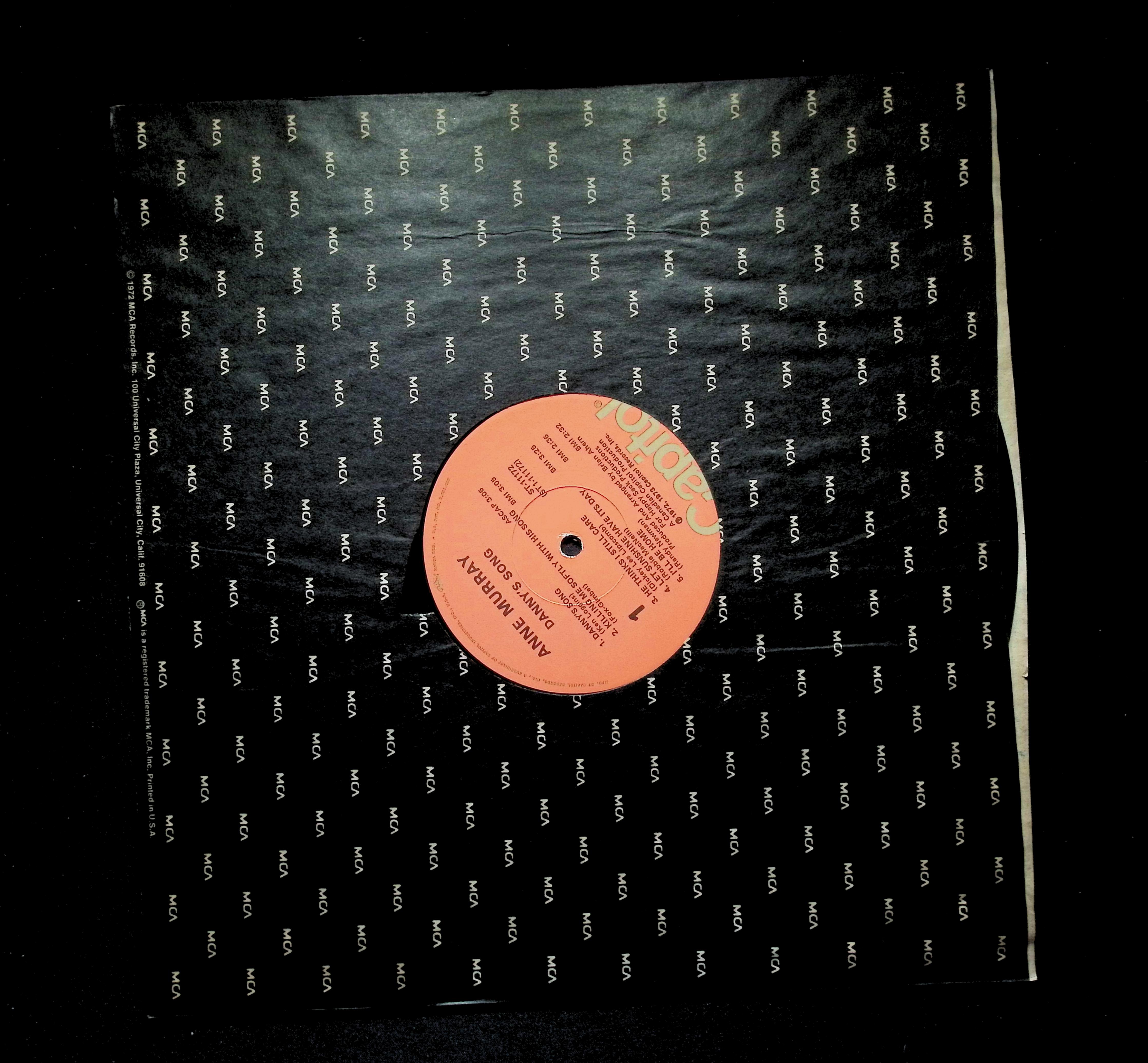 Anne Murray Danny's Song LP 1973 Capitol Records Folk Rock — image 3