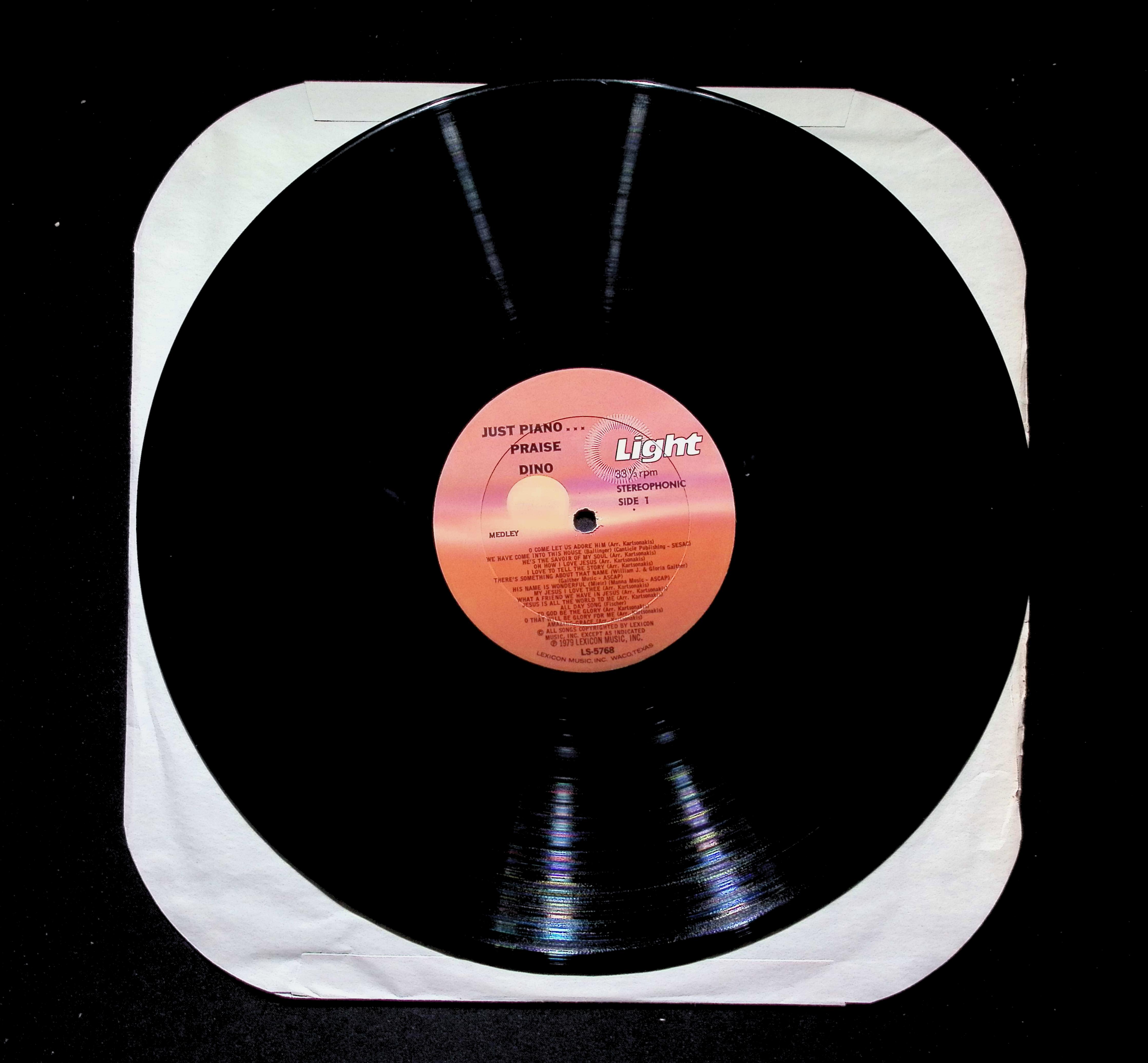 Dino Just Piano LP 1979 Light Records Jazz Religious — image 4