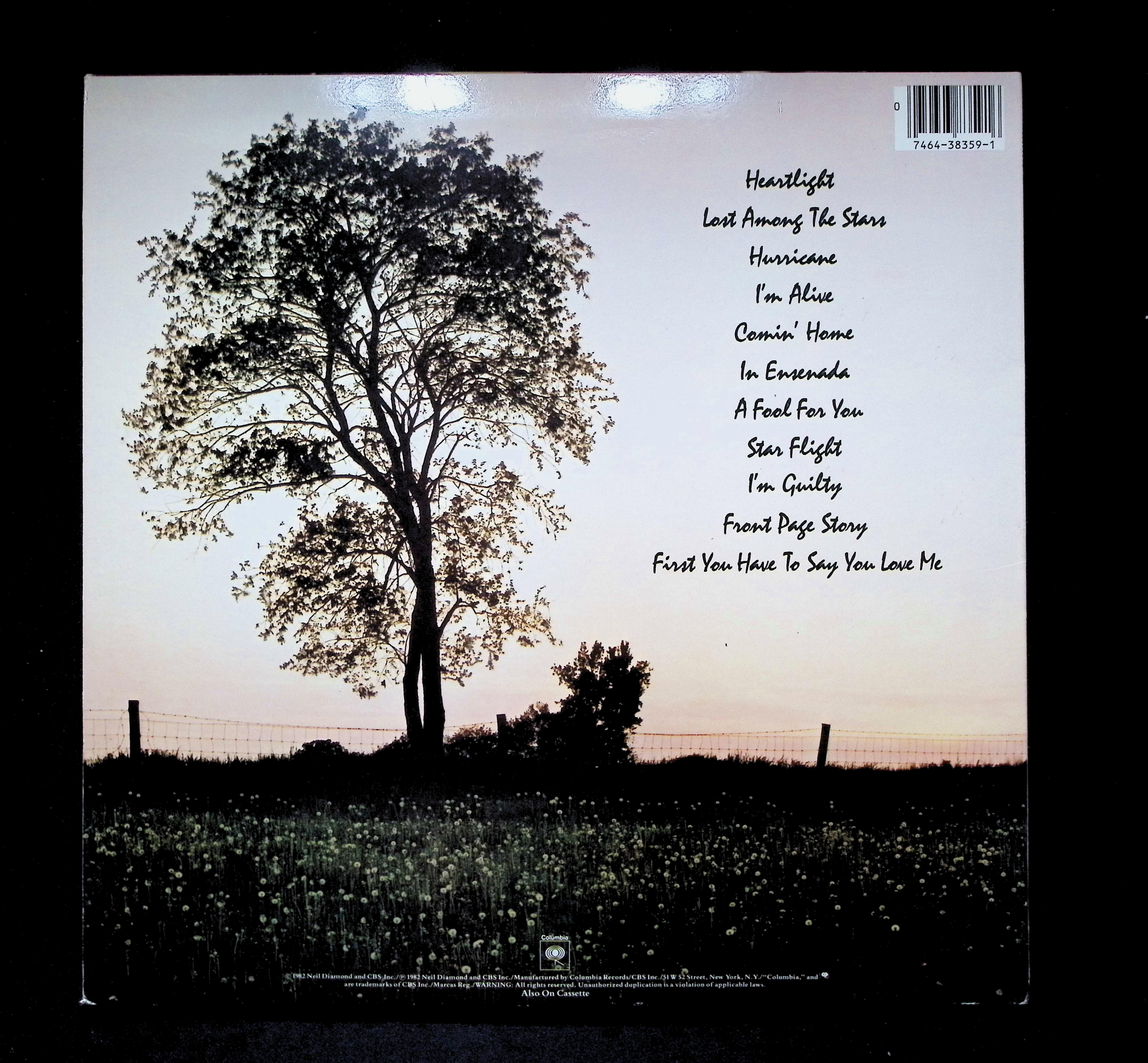 Neil Diamond Heartlight LP 1982 Columbia Rock Soft Rock — image 2