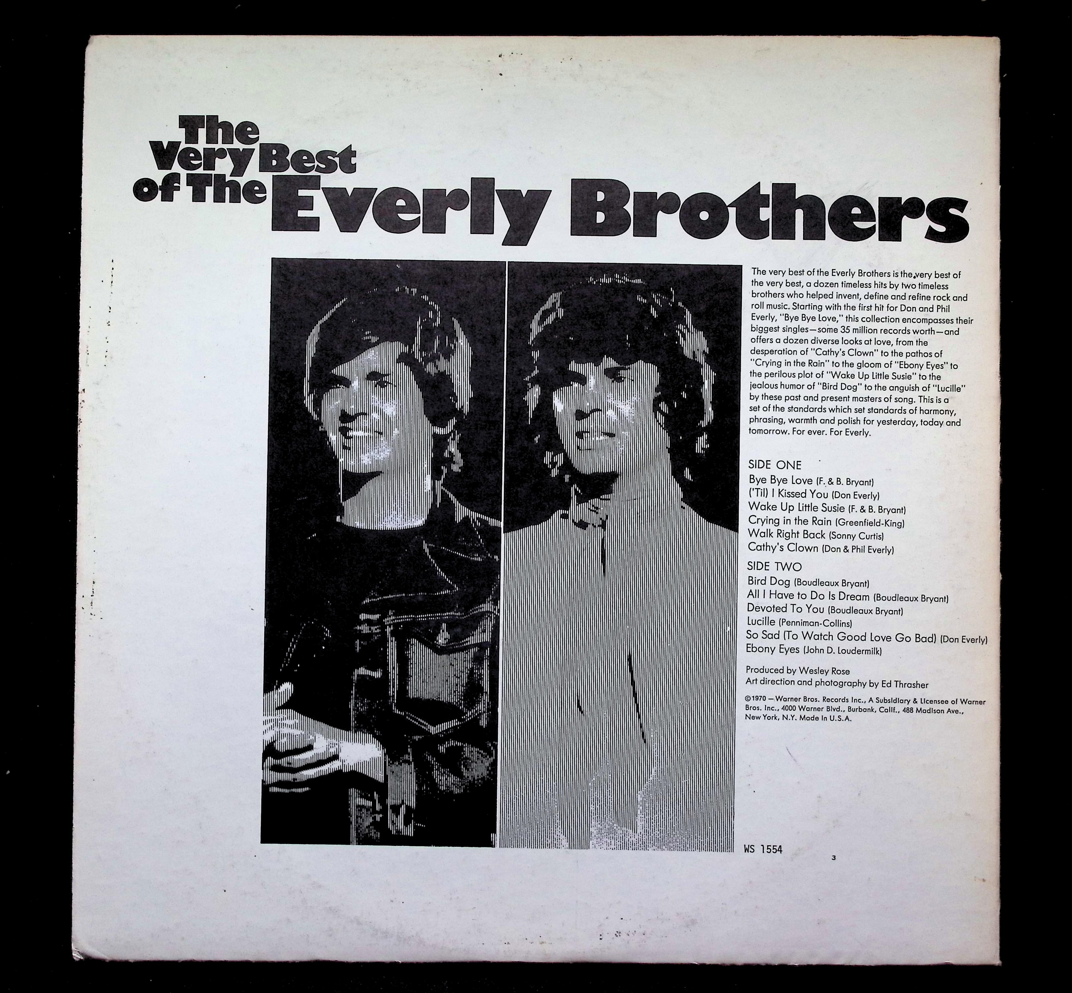Everly Brothers Very Best LP 1967 Warner Bros Rock Vocal — image 2