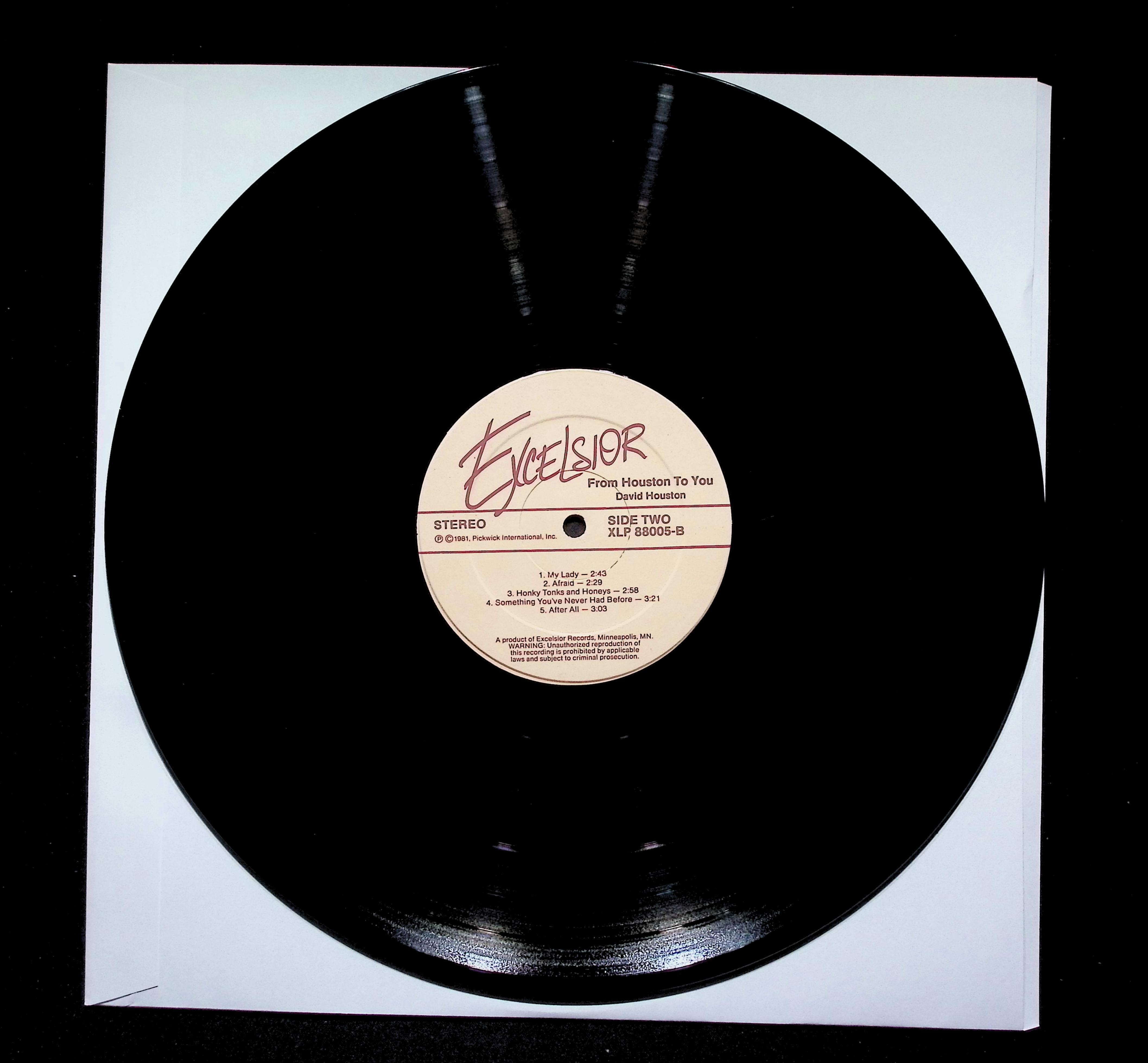David Houston From Houston To You LP 1981 Excelsior Country — image 4