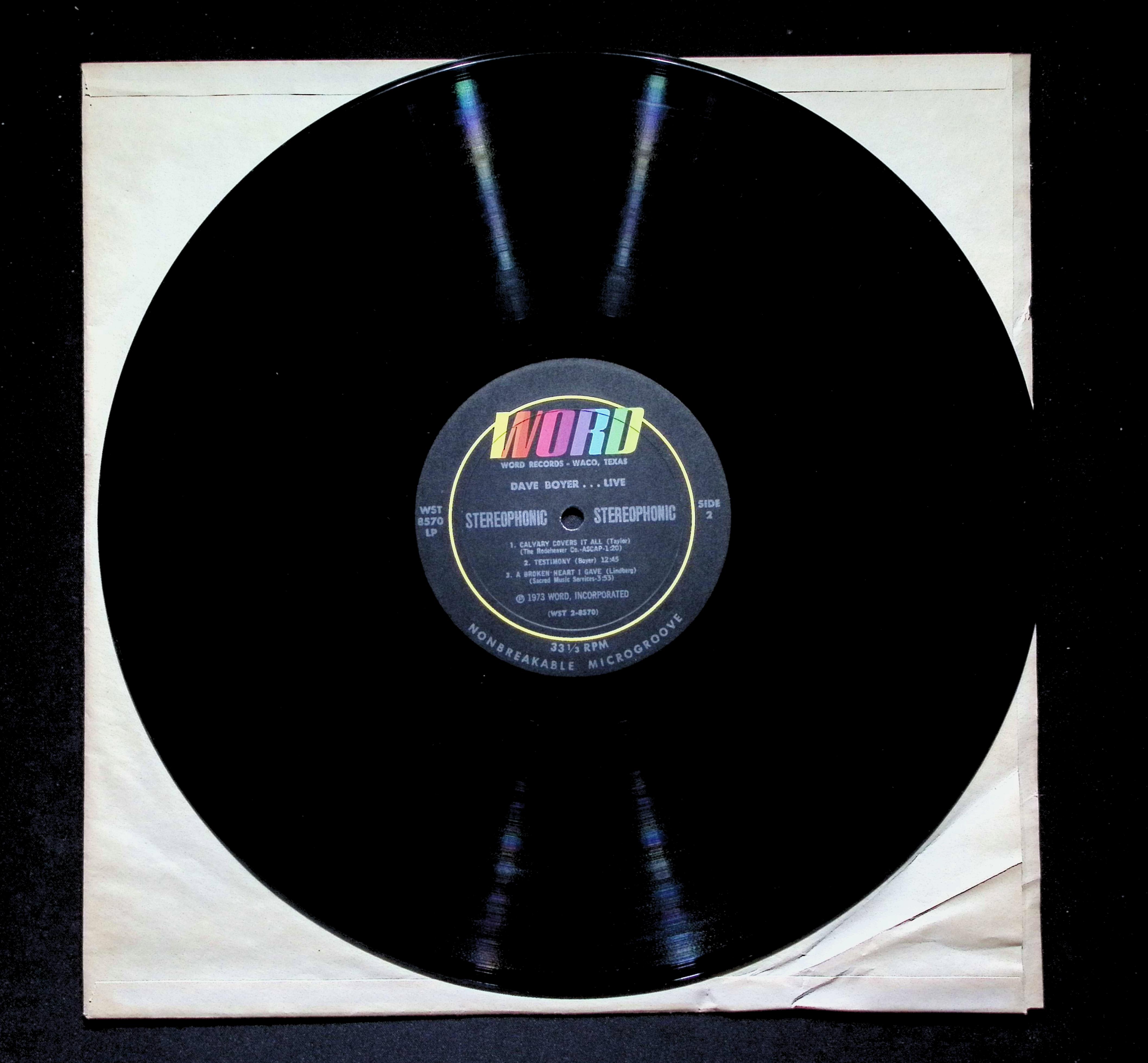 Dave Boyer... Live! LP 1973 Word Gospel Funk / Soul — image 5