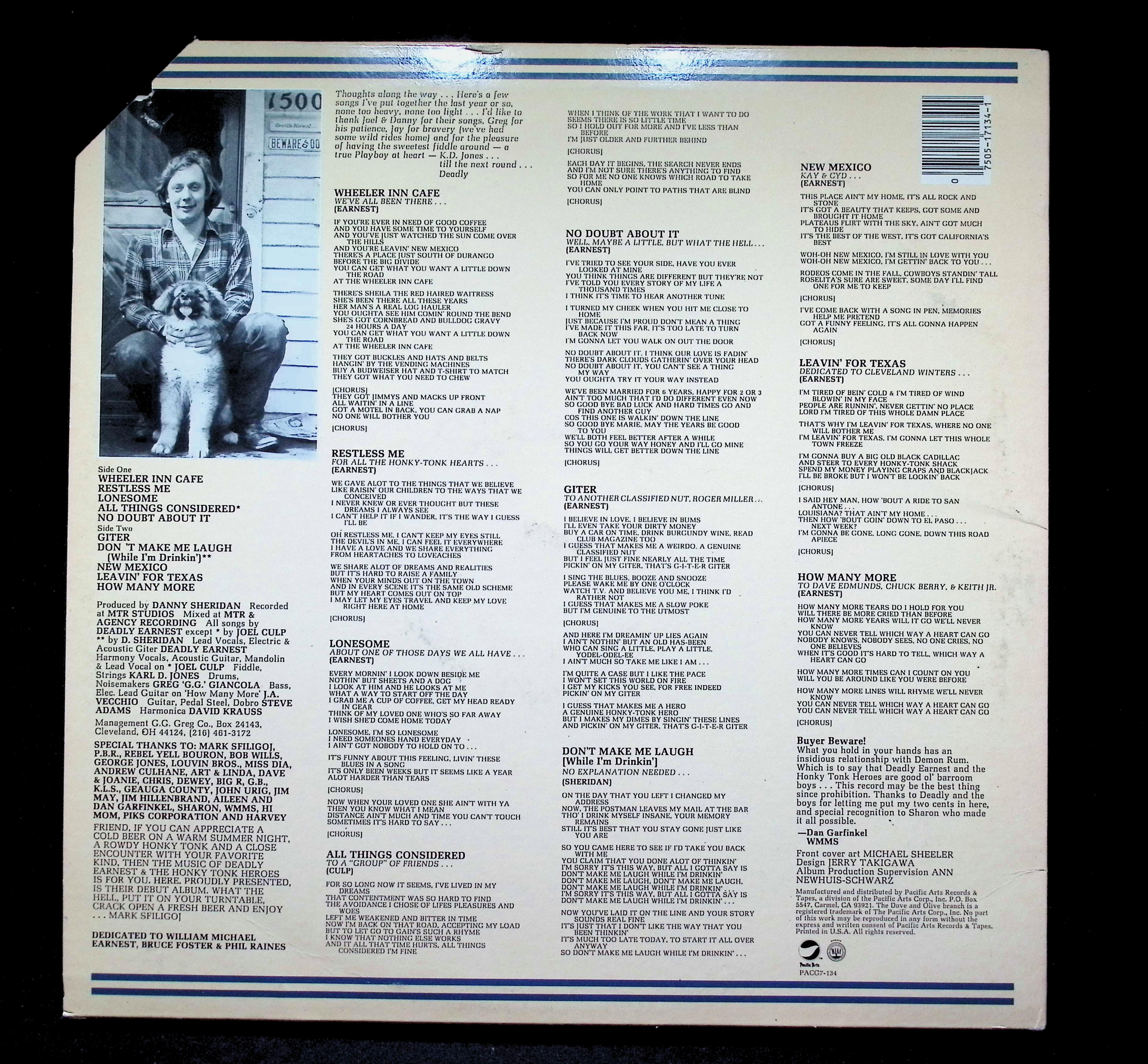 Deadly Earnest Deadly Earnest LP 1979 Pacific Arts Country Rock — image 2