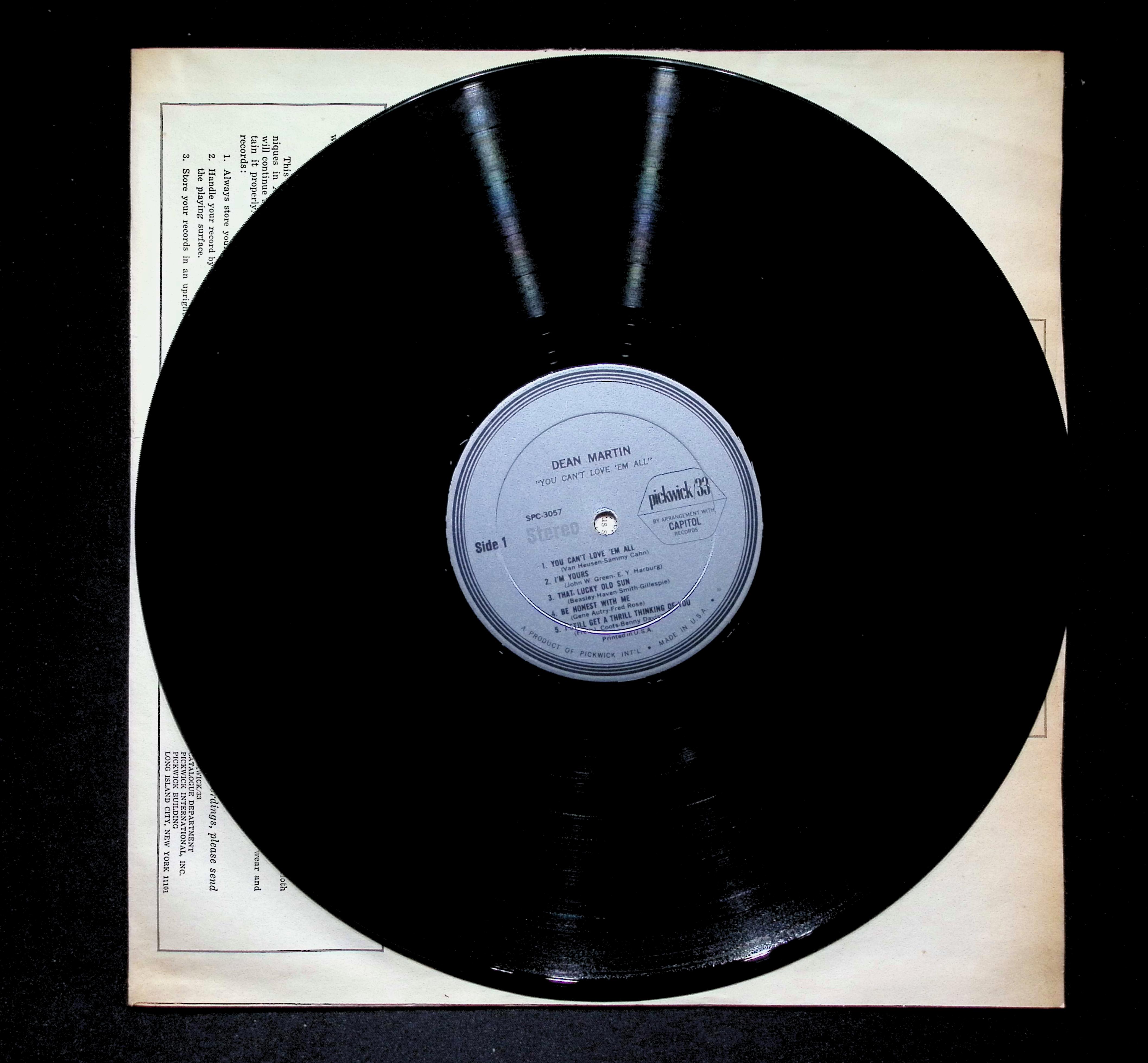 Dean Martin You Can't Love 'Em All LP SPC-3057 Pop — image 4