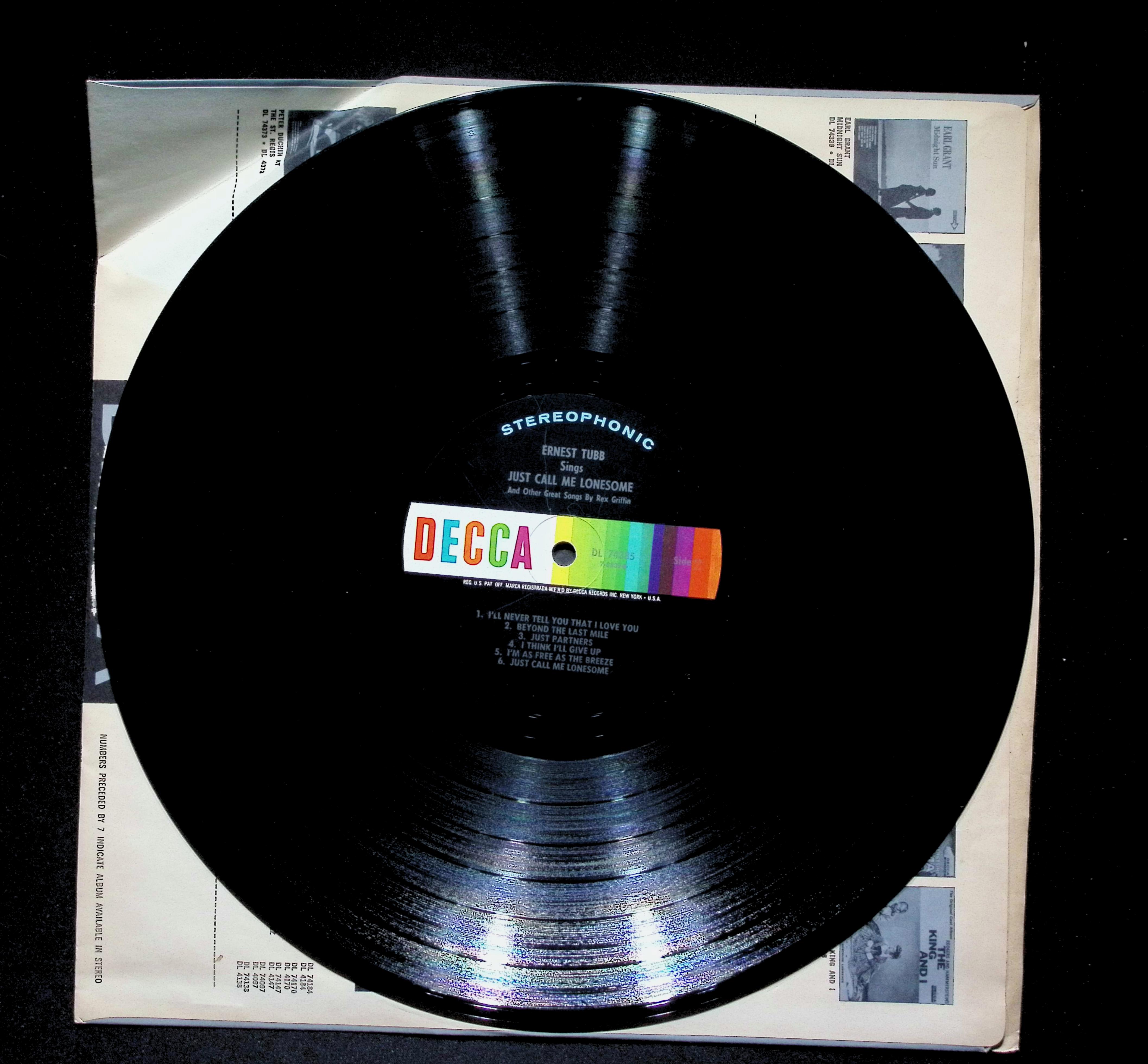 Ernest Tubb Sings LP 1963 Decca Country — image 4