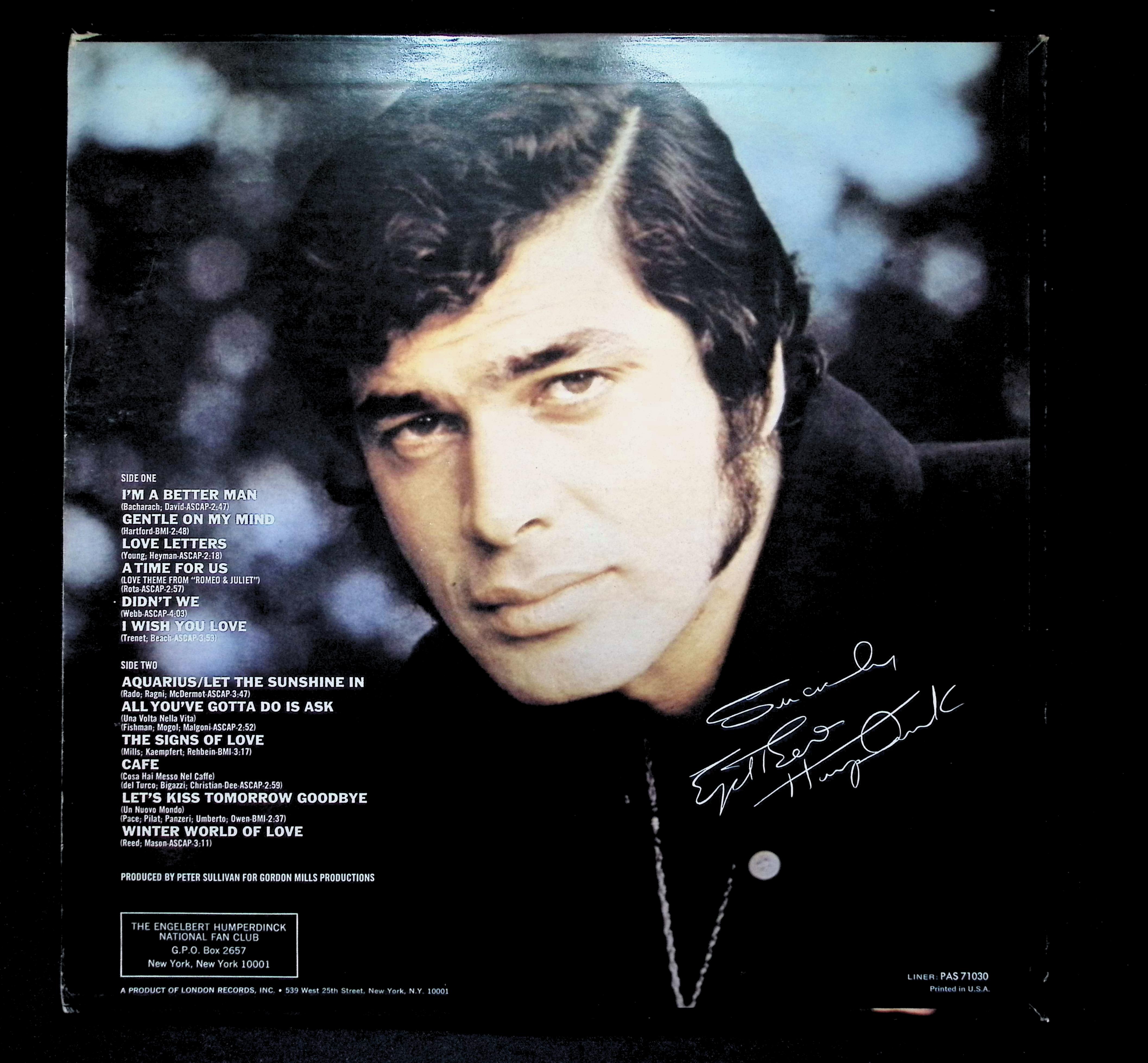 Engelbert Humperdinck LP 1969 Parrot Pop Ballad — image 2