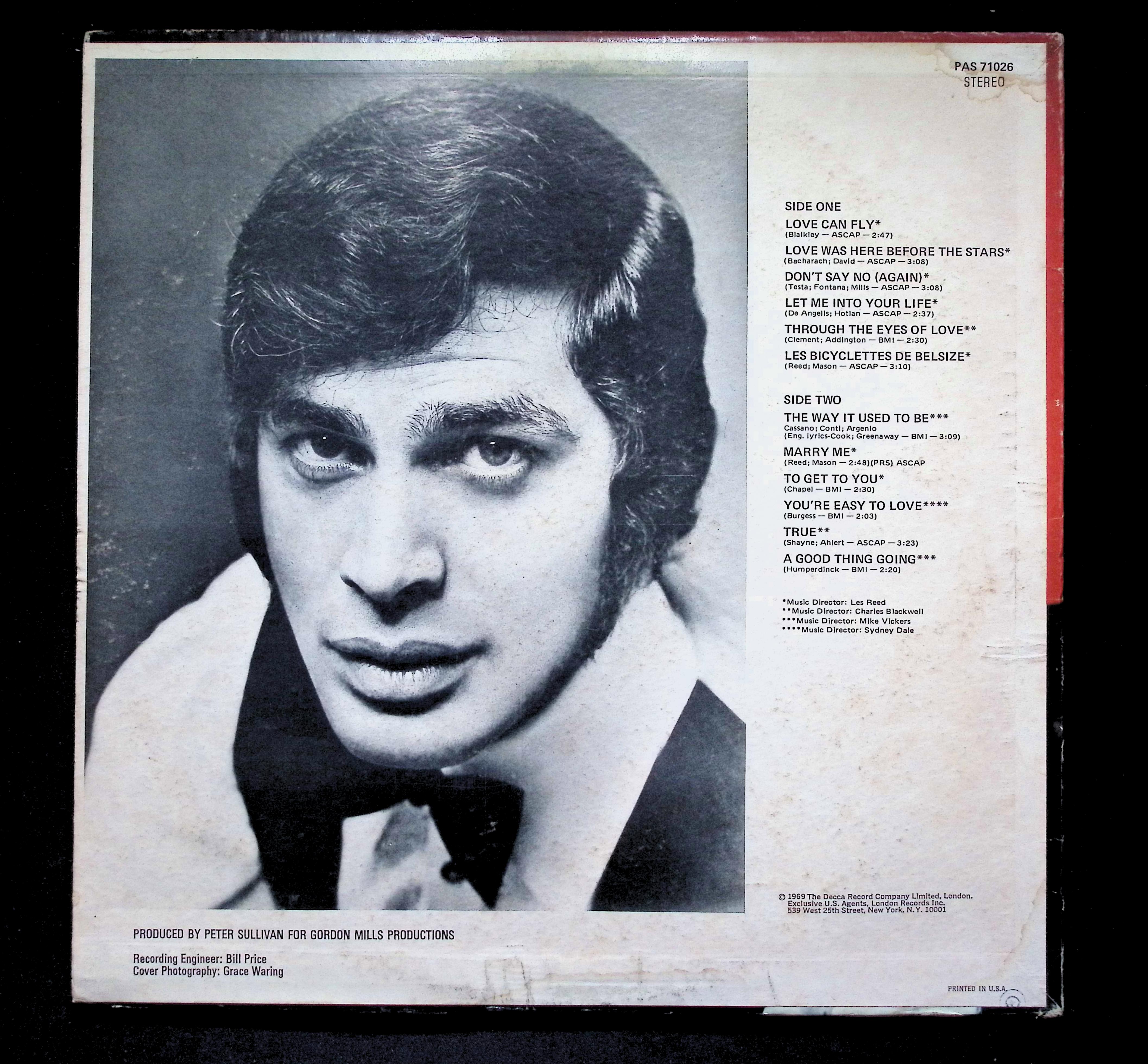 Engelbert Humperdinck Engelbert LP 1969 Parrot Pop Vocal — image 2