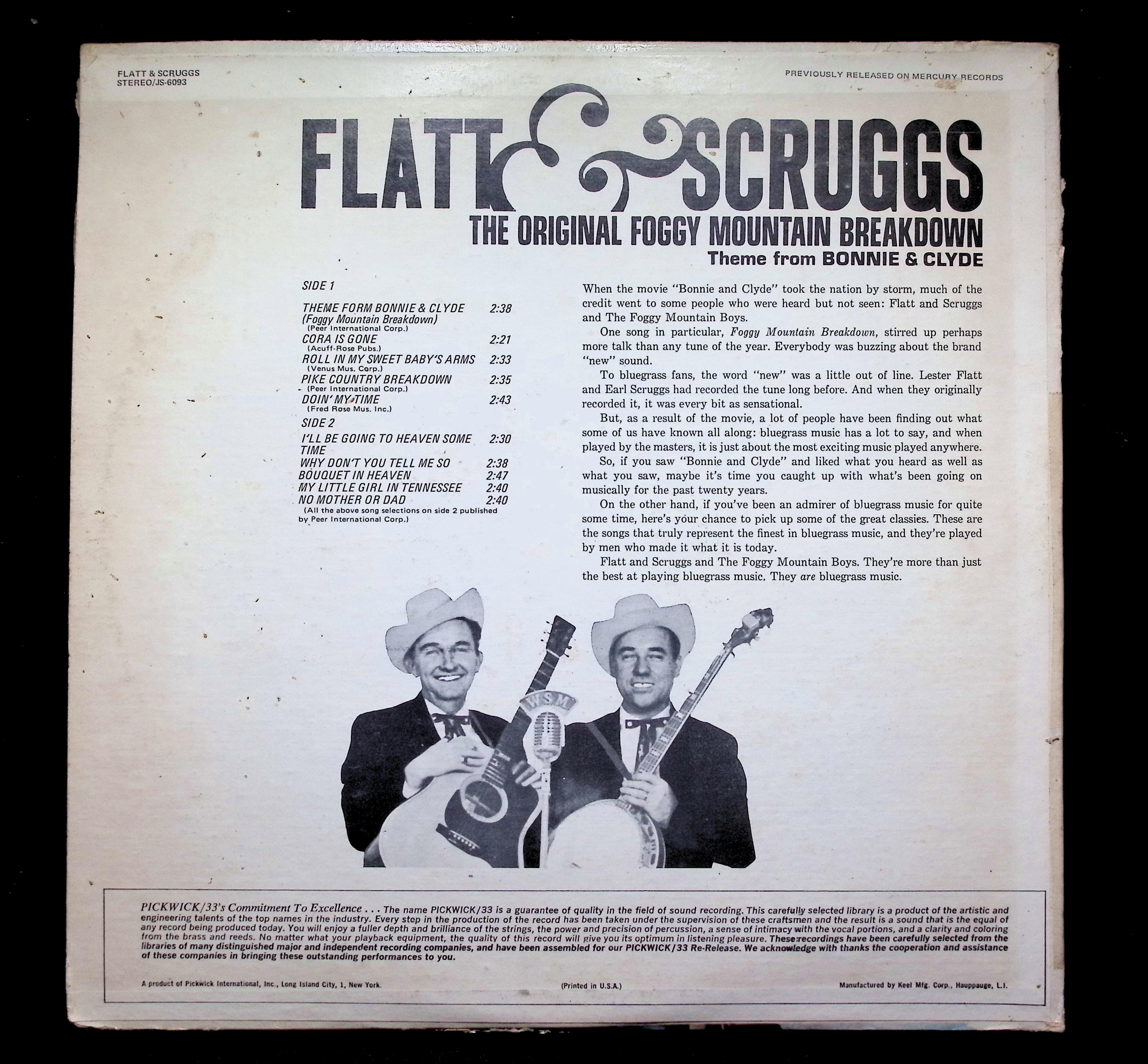 Flatt & Scruggs Foggy Mountain Breakdown LP Hilltop Bluegrass — image 2
