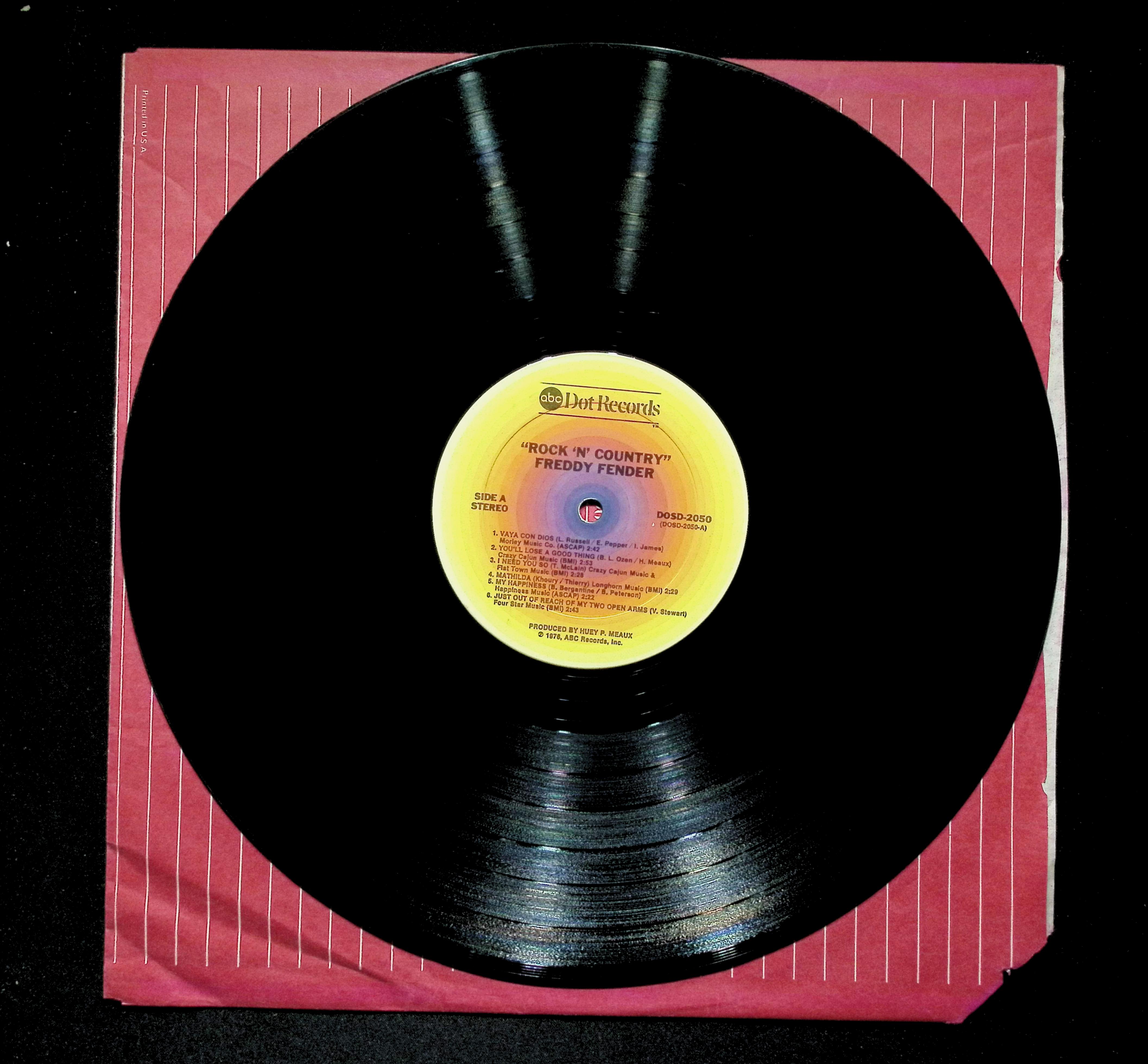 Freddy Fender Rock 'N' Country LP 1976 ABC Dot Country — image 4