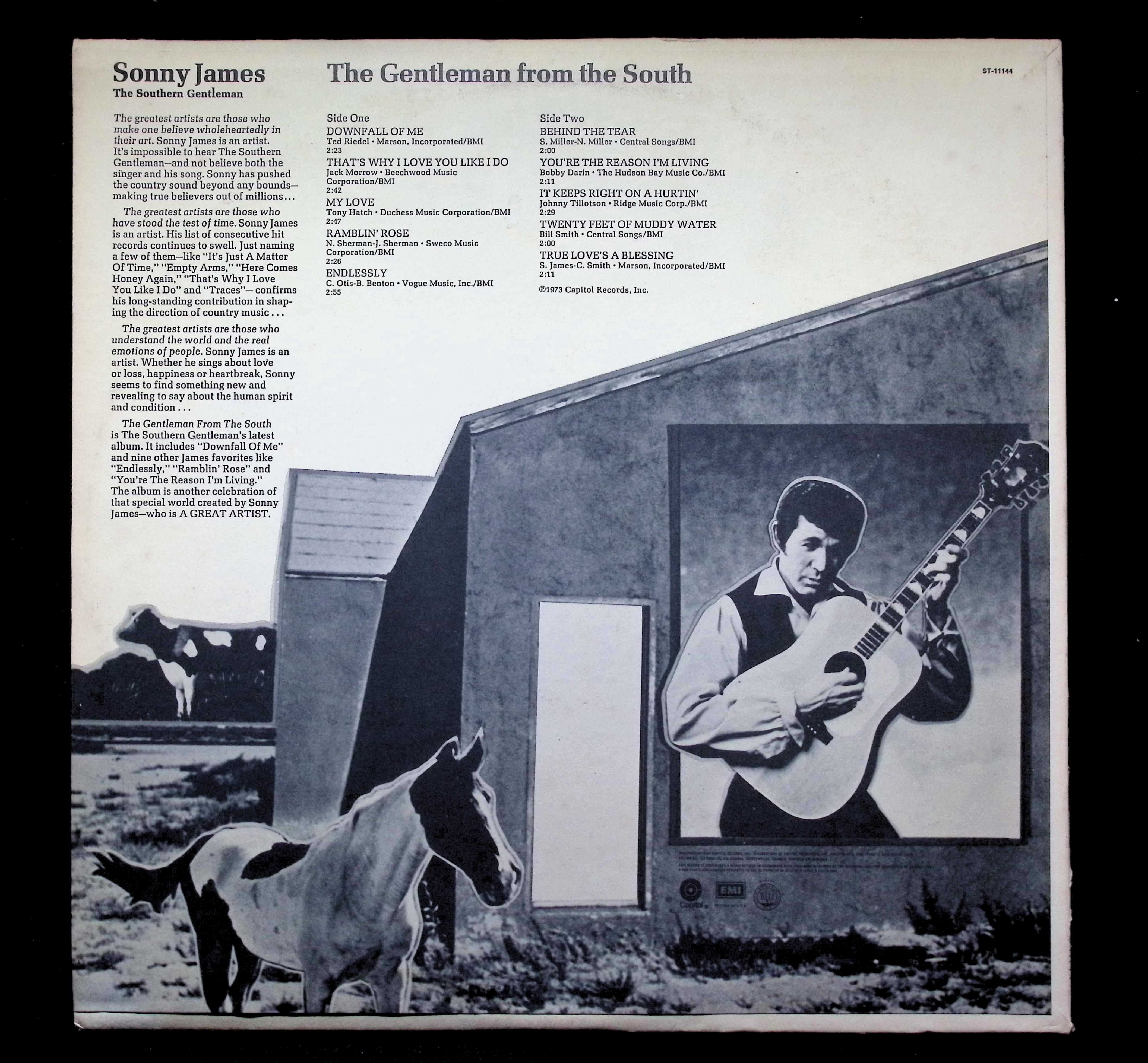 Sonny James Gentleman From The South LP 1973 Capitol Country — image 2