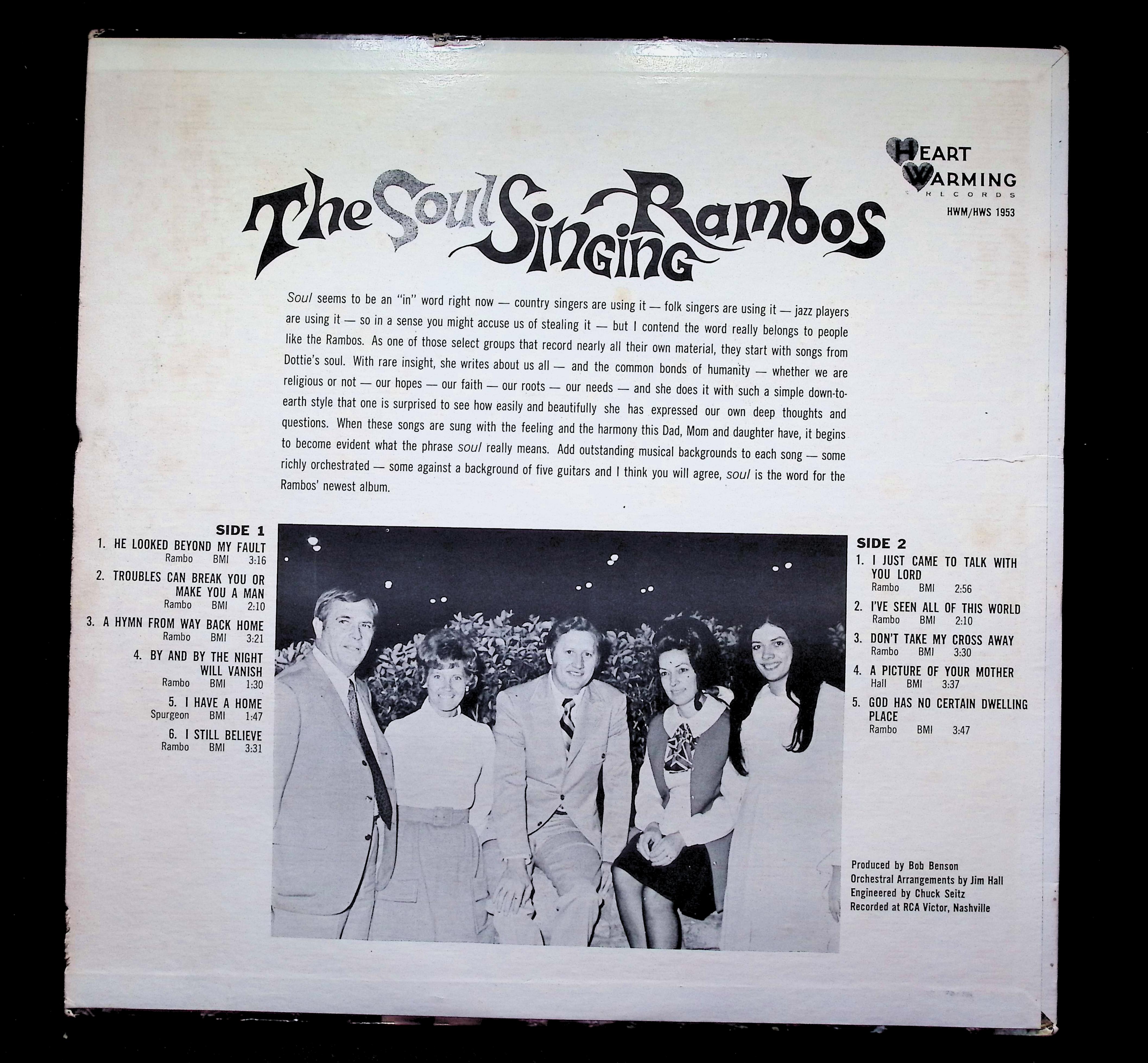 The Rambos Soul Singing Rambos LP 1967 Heart Warming Gospel — image 2