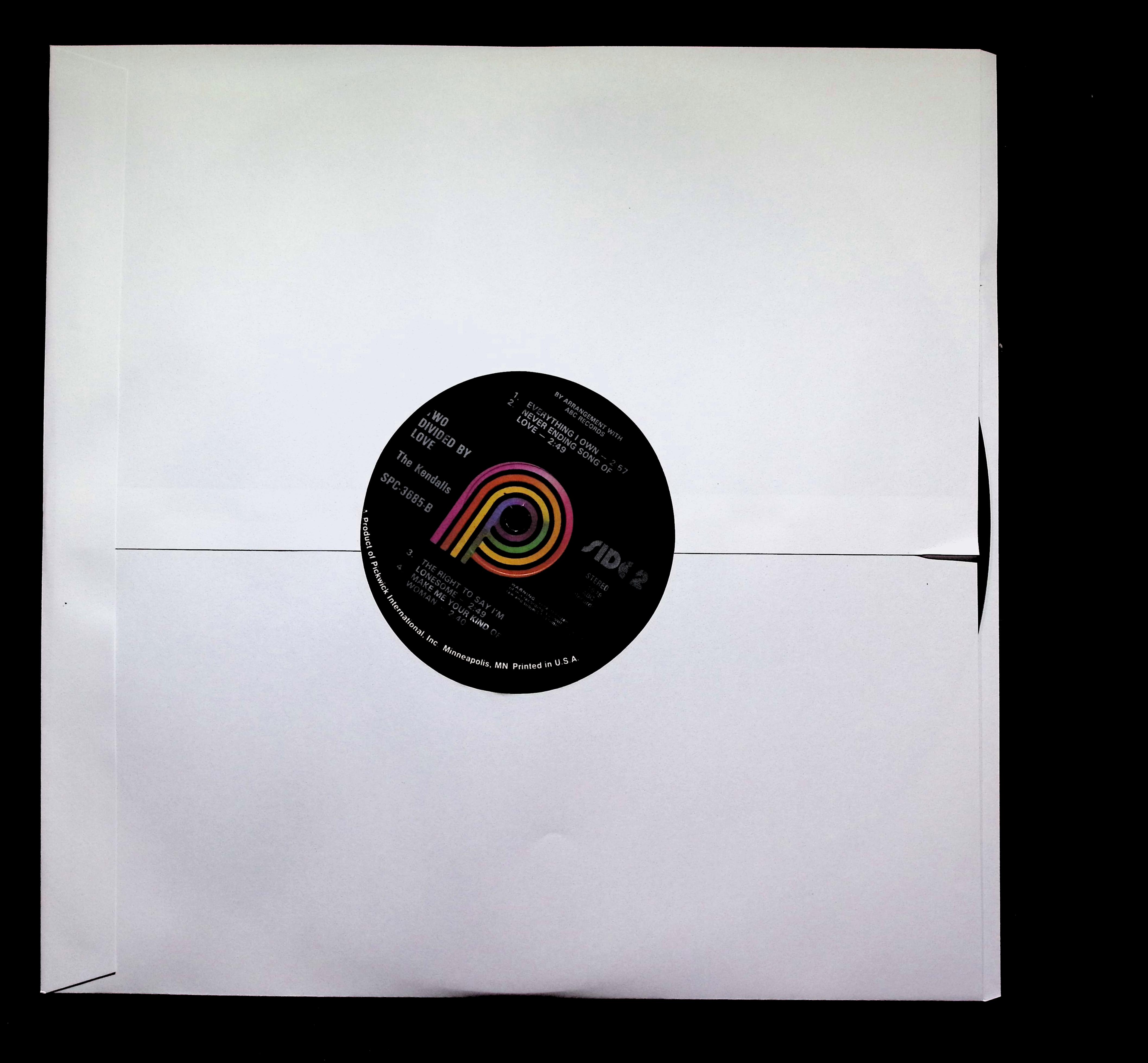 The Kendalls Two Divided By Love LP 1979 Pickwick Country — image 3