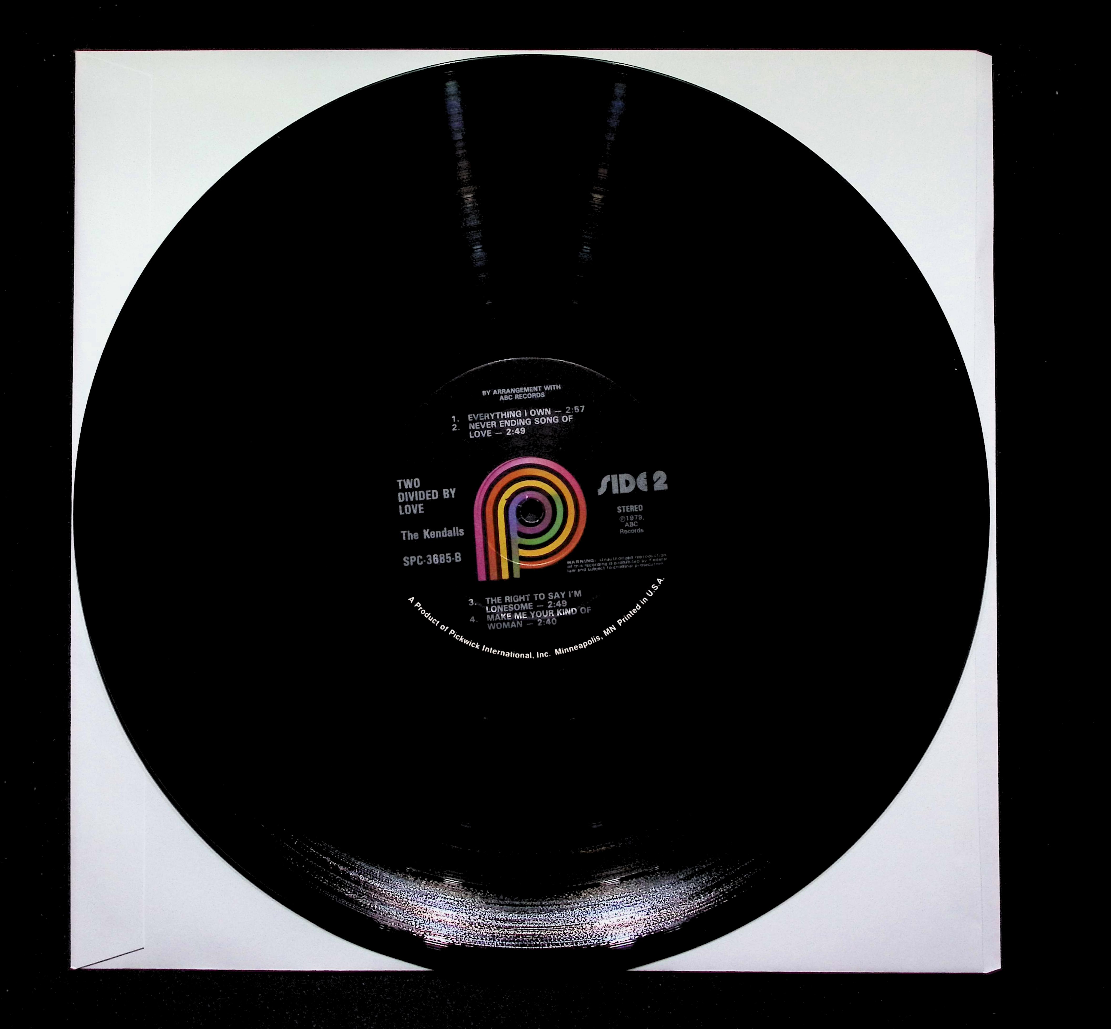 The Kendalls Two Divided By Love LP 1979 Pickwick Country — image 4