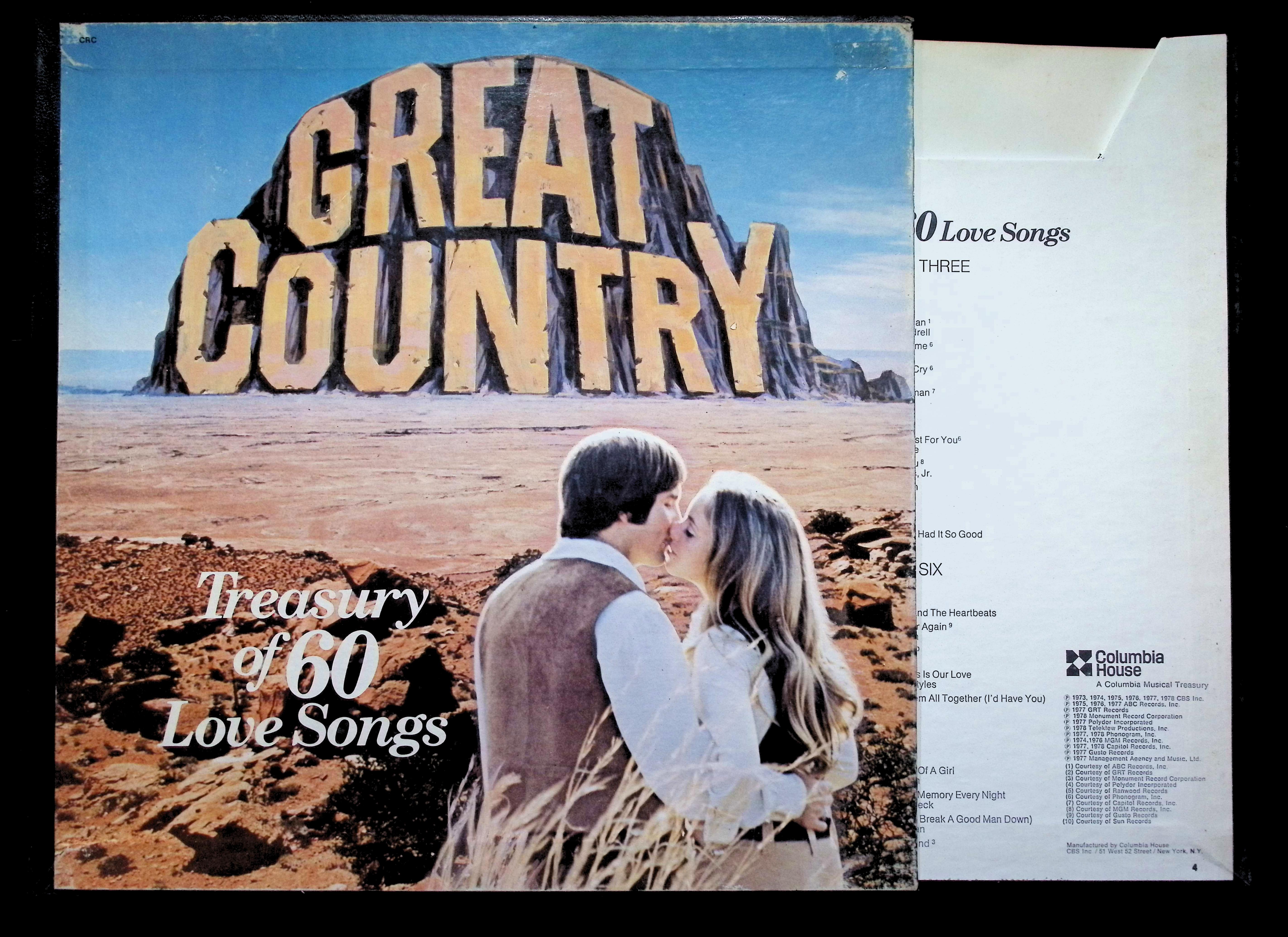 Various Great Country Treasury of 60 Love Songs 1978 P1 6847 LP Billy Craddock — image 2