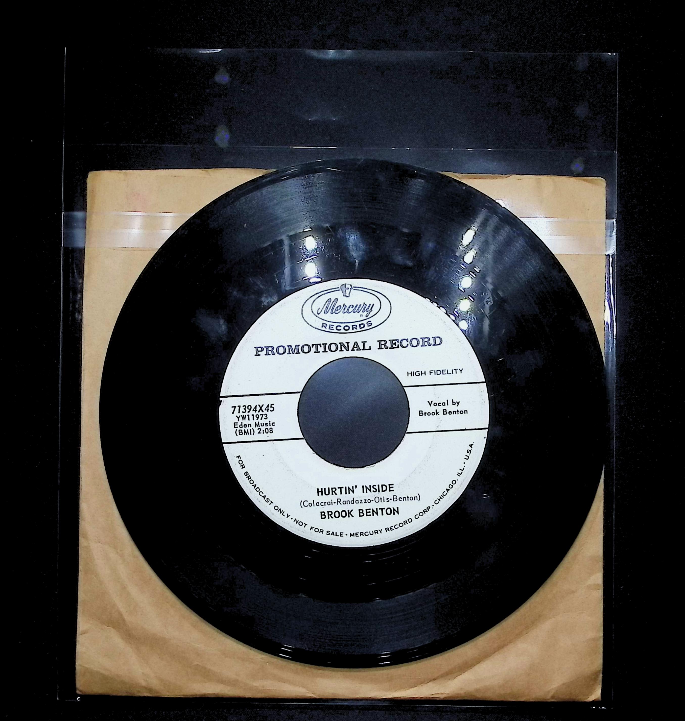 Brook Benton It's Just A Matter Of Time 1959 Mercury 71394X45 Promo Vinyl 45 RPM — image 2