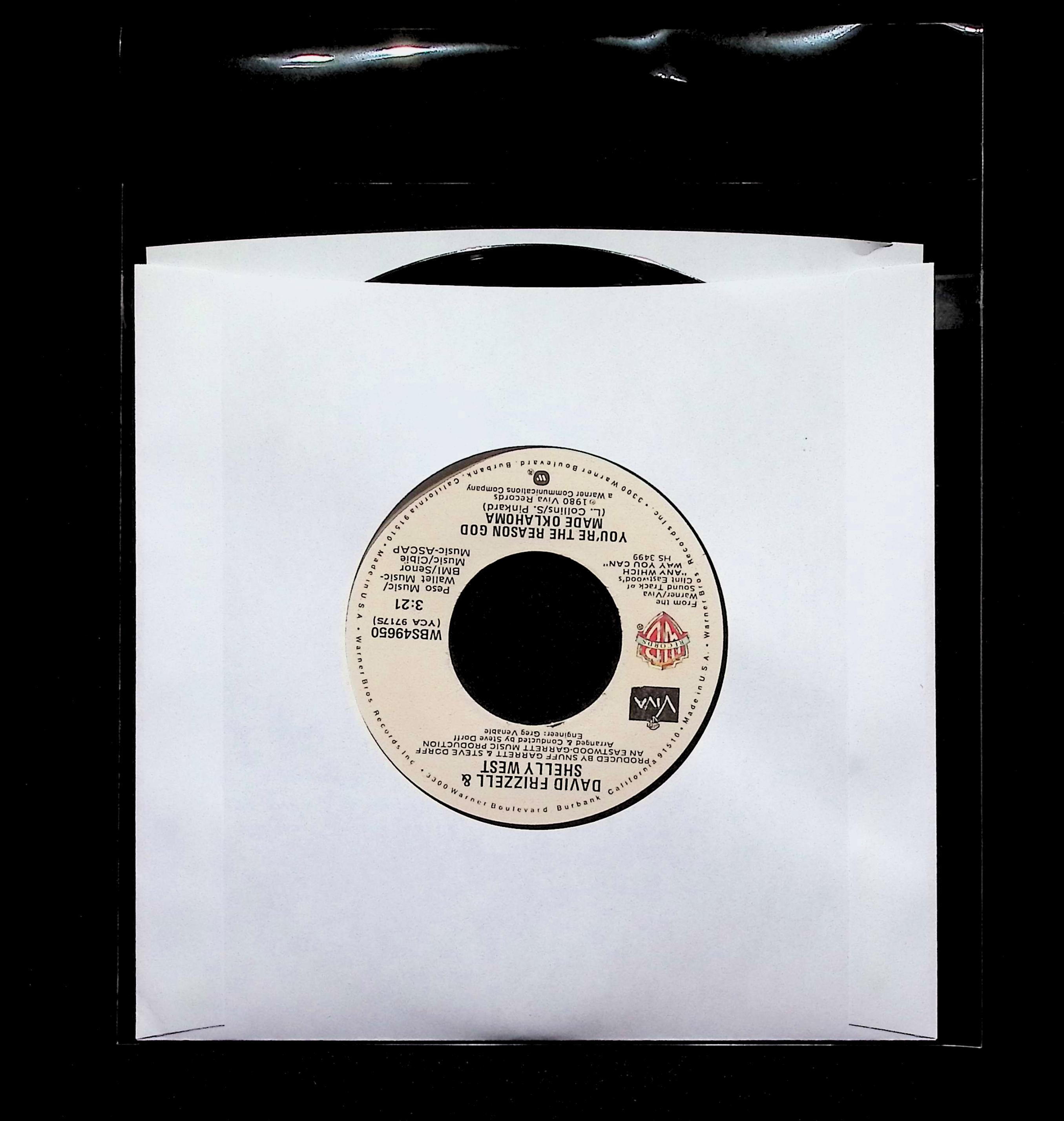 David Frizzell Shelly West You're The Reason God Made Oklahoma 1980 Warner 7"