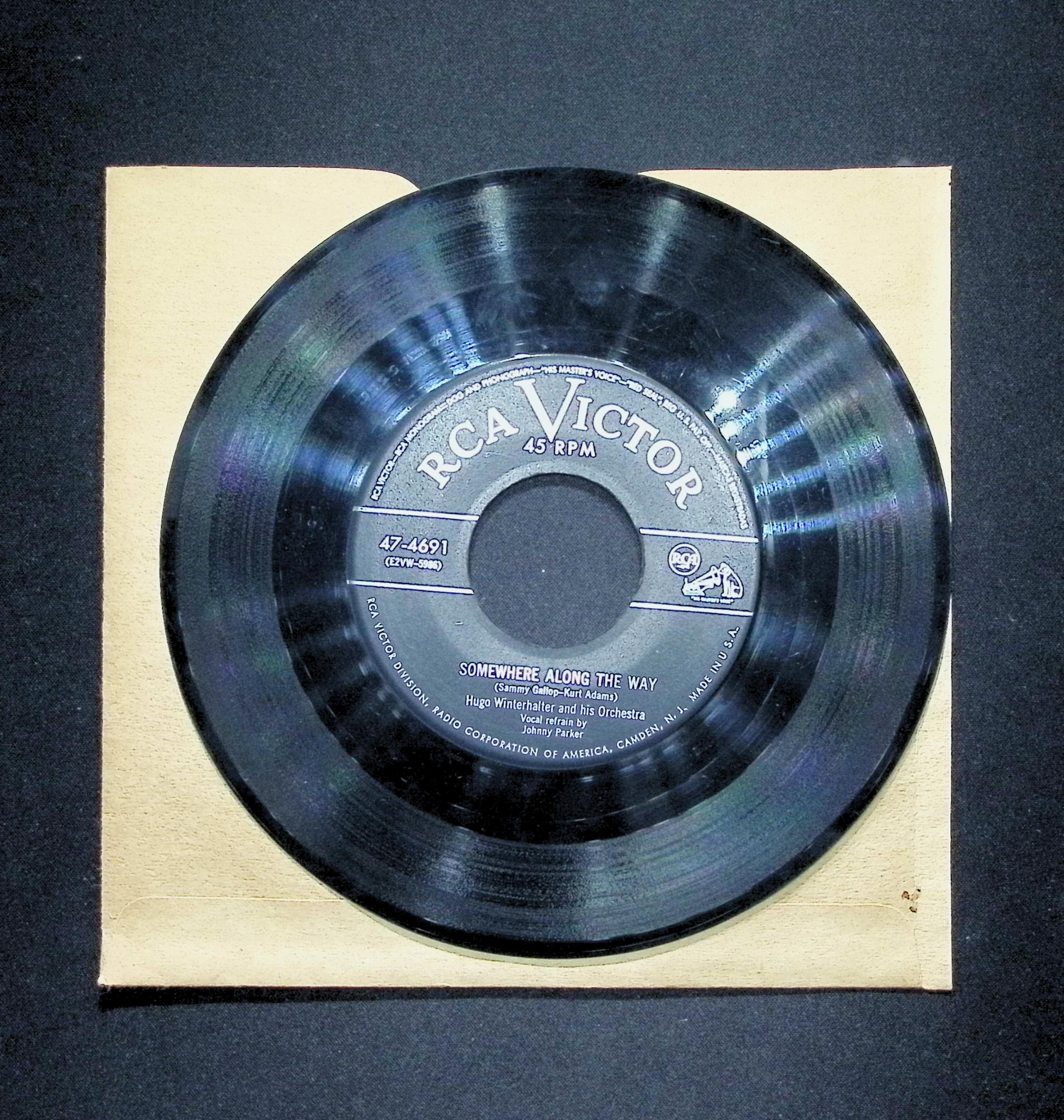 Hugo Winterhalter Somewhere Along The Way7" 45 RPM Single — image 3