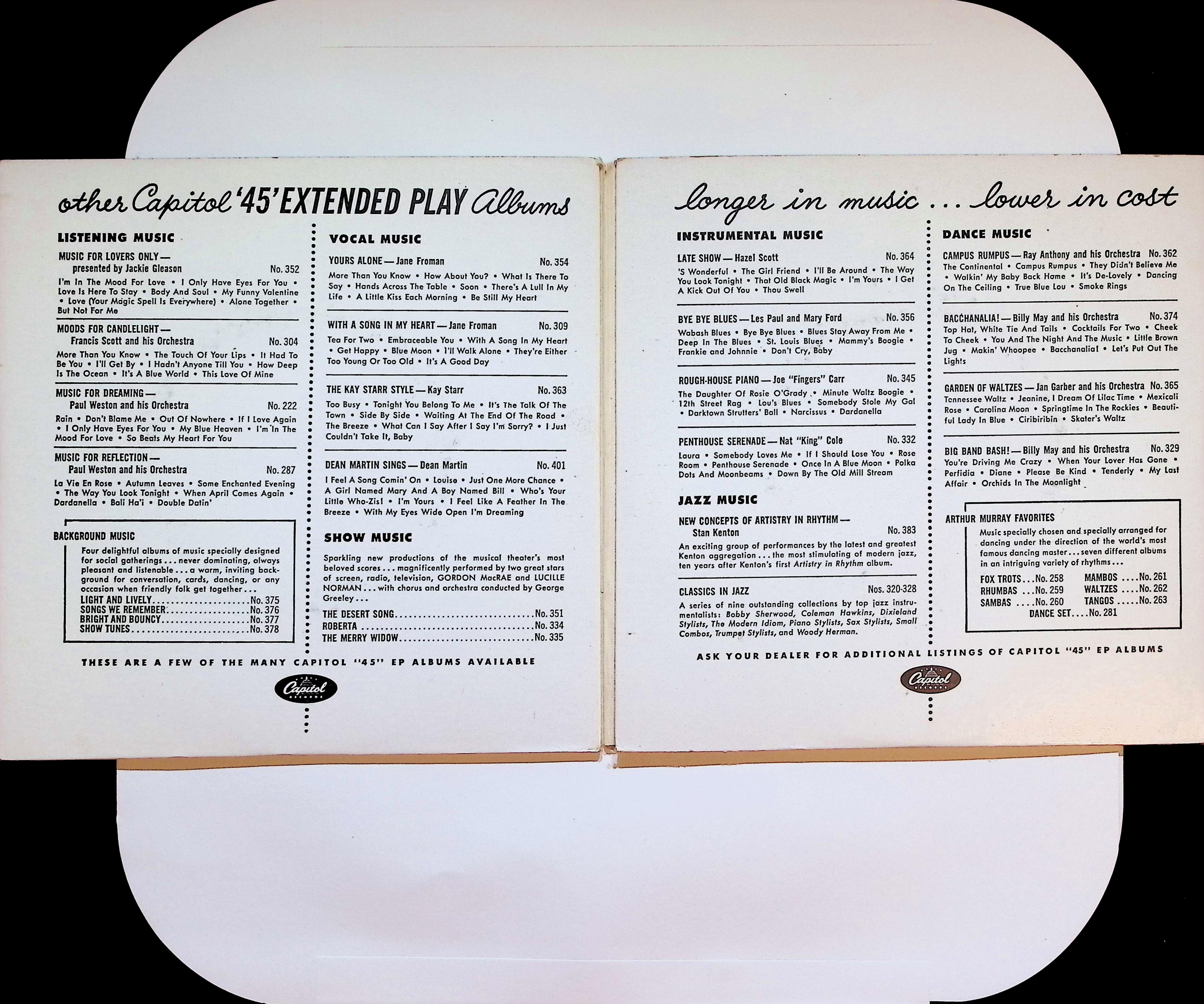 Anthony Choir & Ray Anthony - EP - 1953 - Jazz Pop — image 2