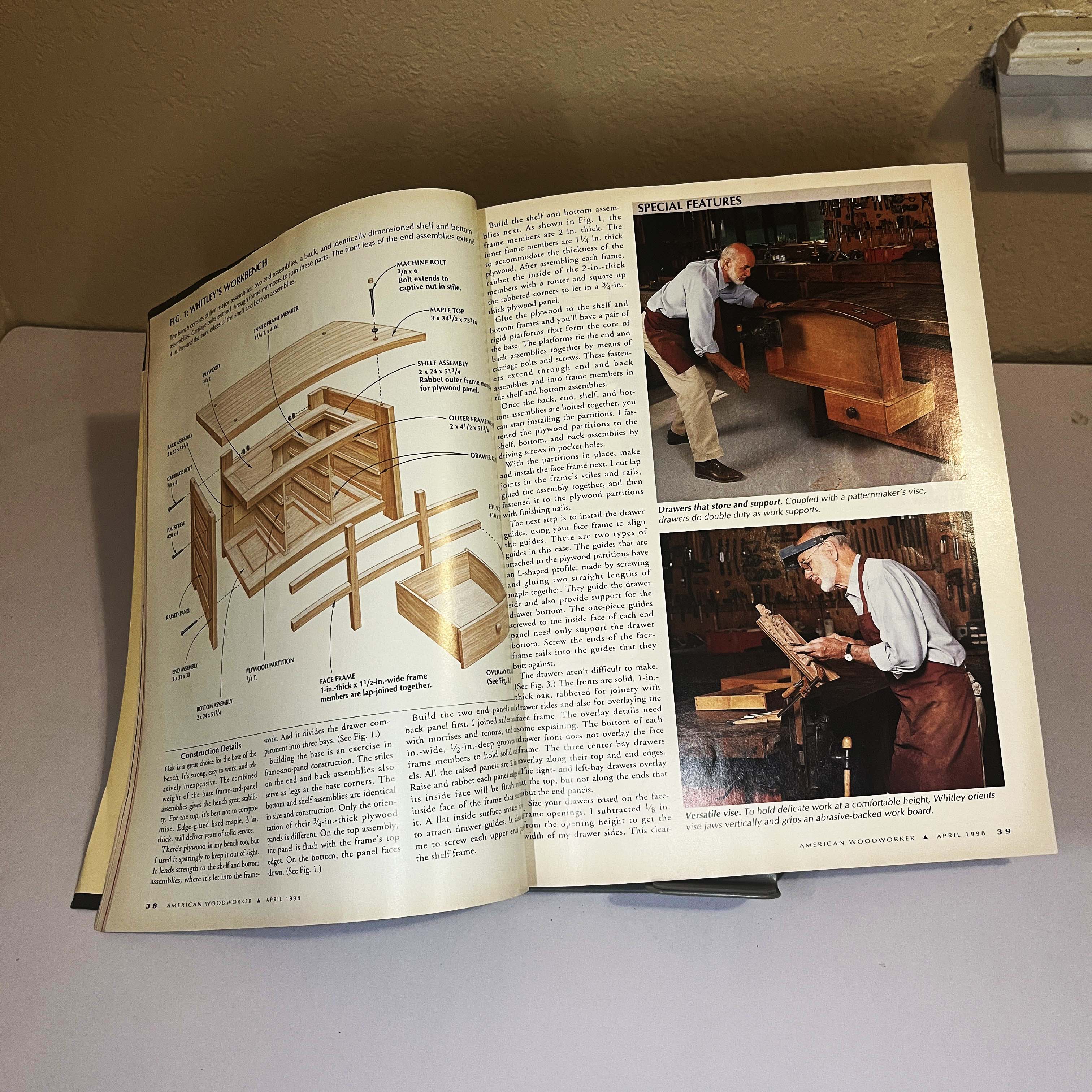 American Woodworker Mag Apr 1998 Master's Workbench — image 3