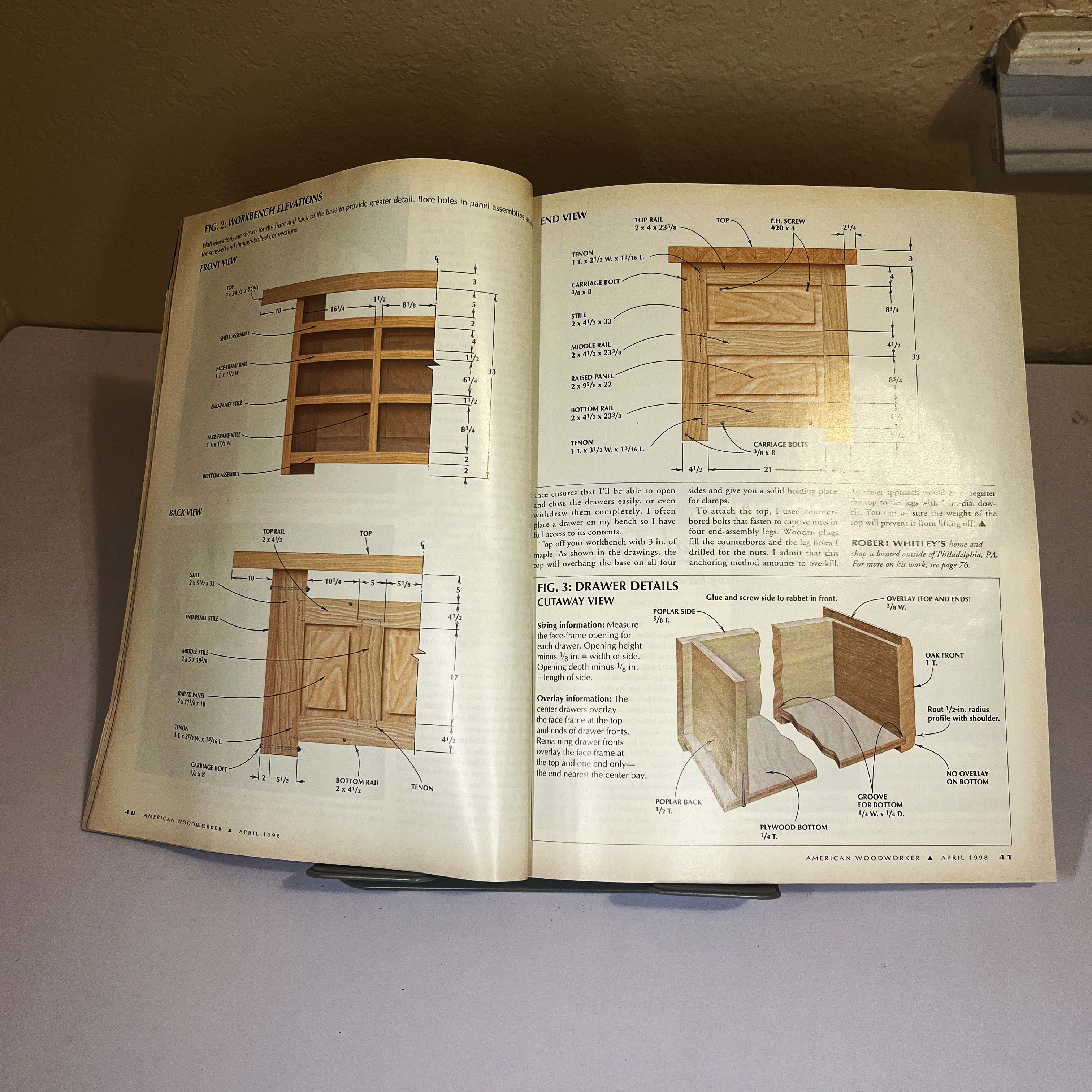 American Woodworker Mag Apr 1998 Master's Workbench — image 4