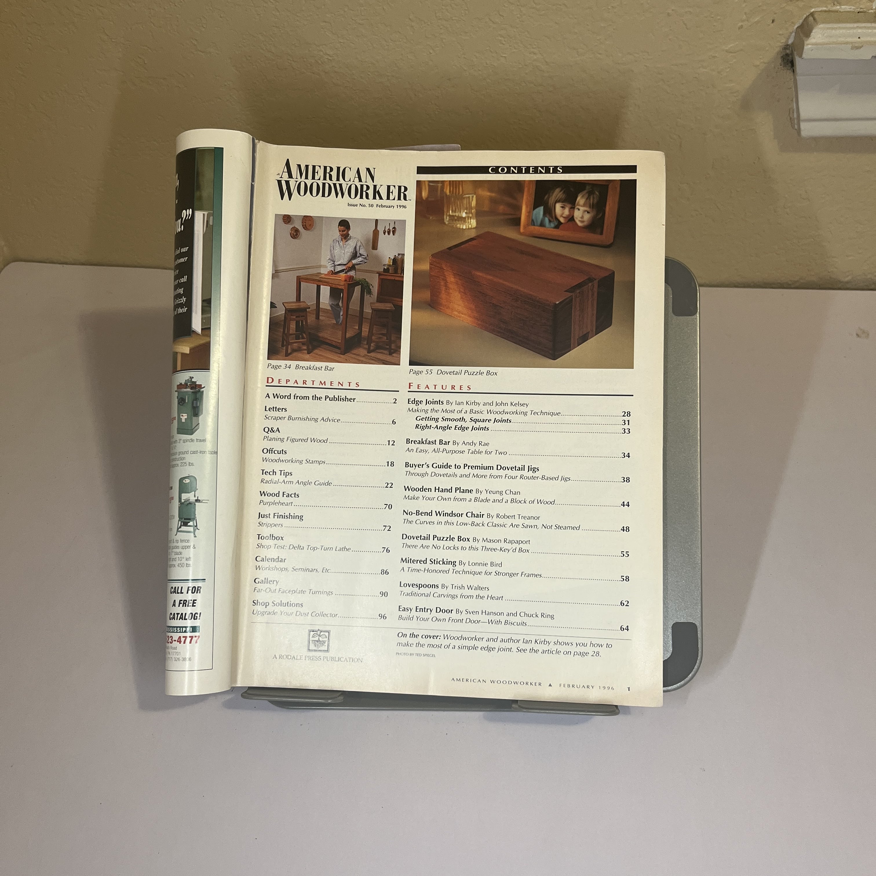 American Woodworker Magazine Edge Joints Feb 1996 #50 — image 2