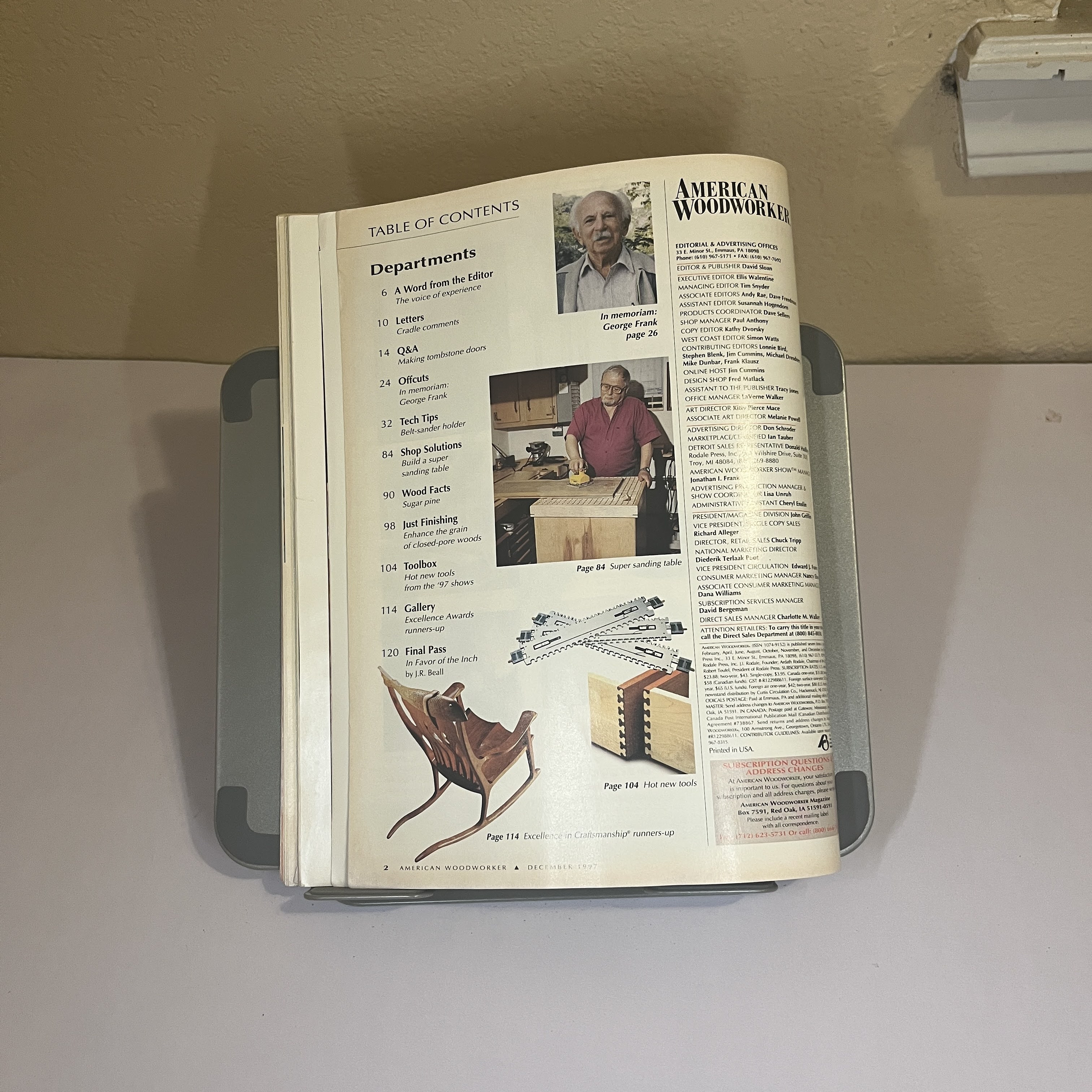 American Woodworker Magazine Dec 1997 Andy Rooney Cover — image 2