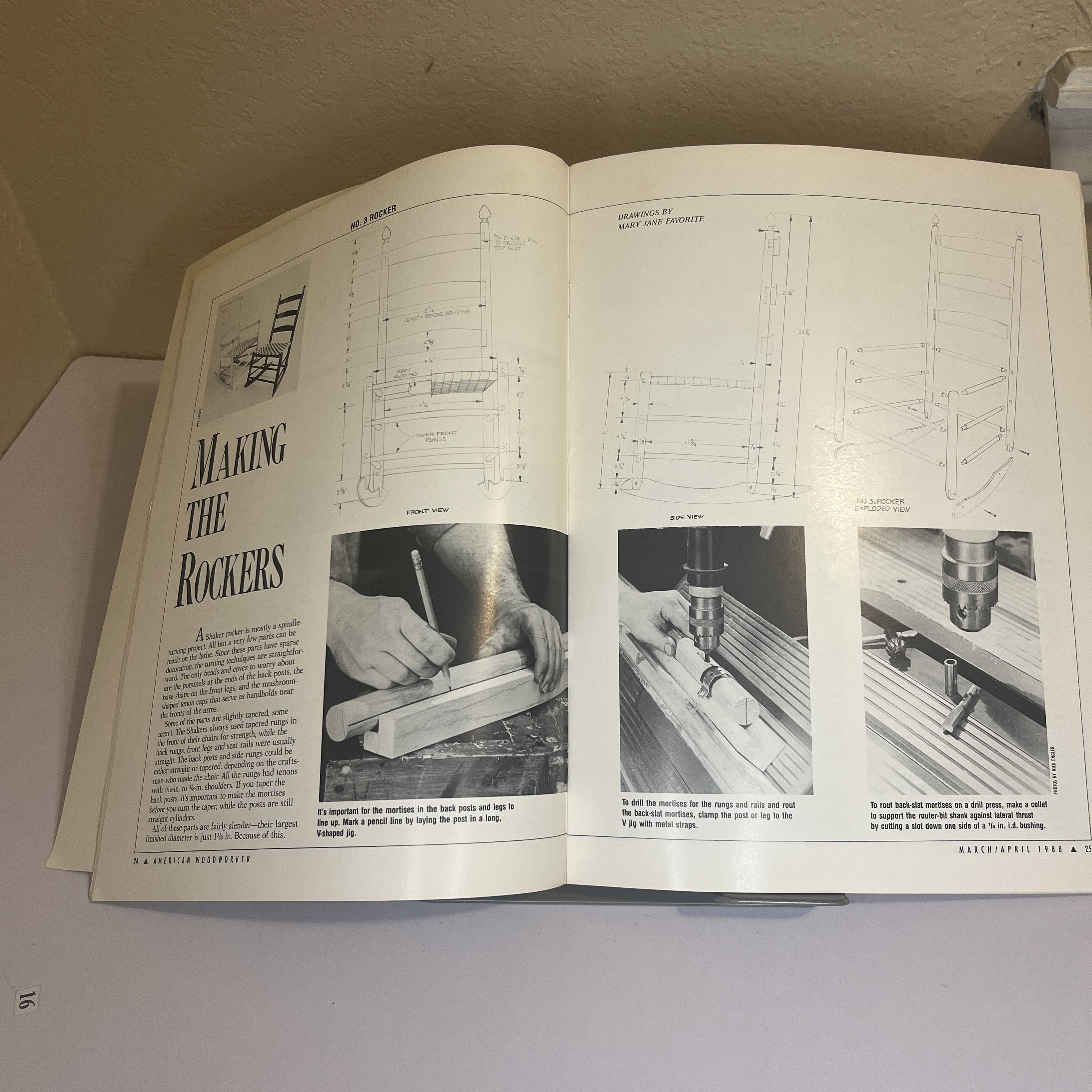 American Woodworker Shaker Rocker Plans Mar/Apr 1988 — image 4