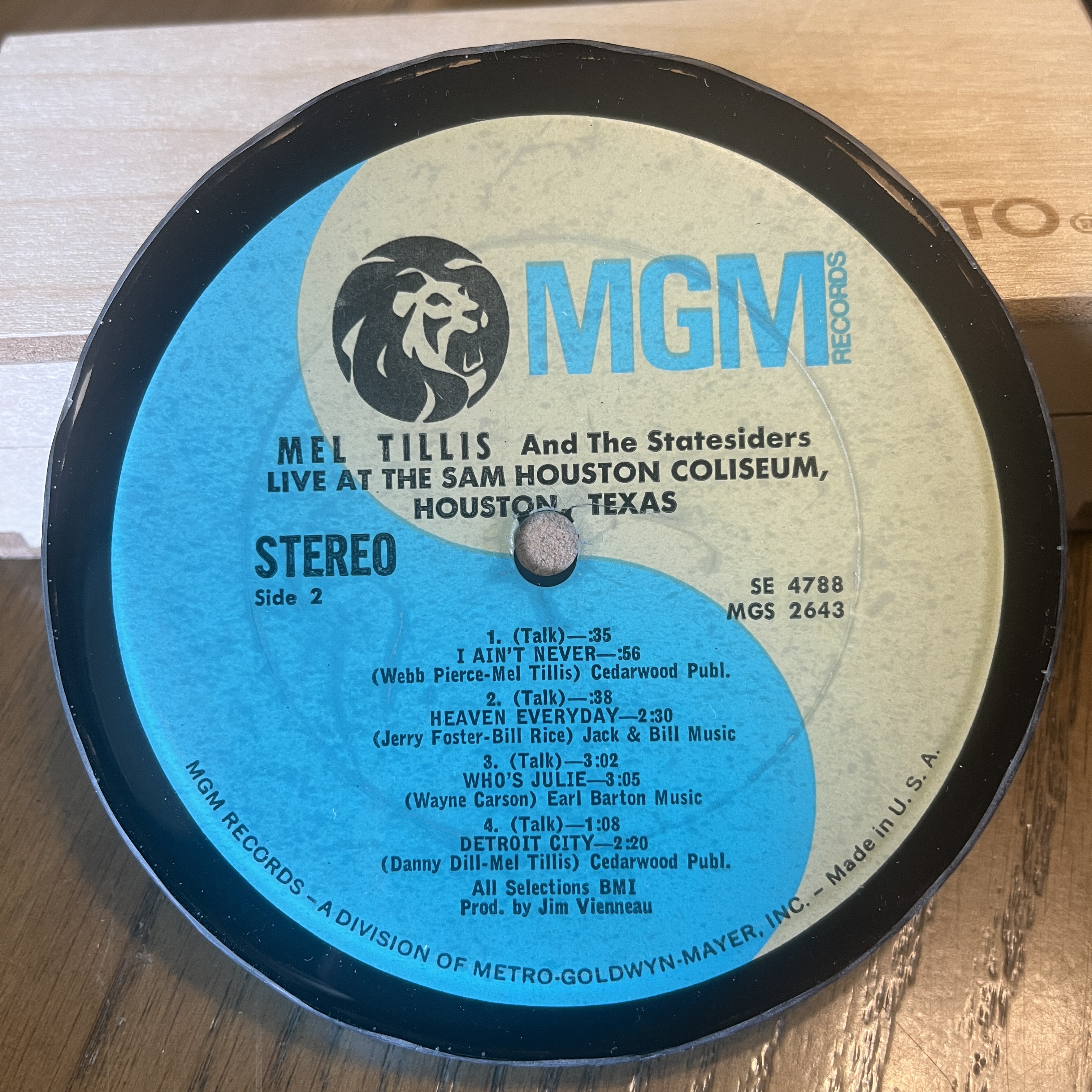 Handmade Vintage Vinyl Record Label Resin Coaster
