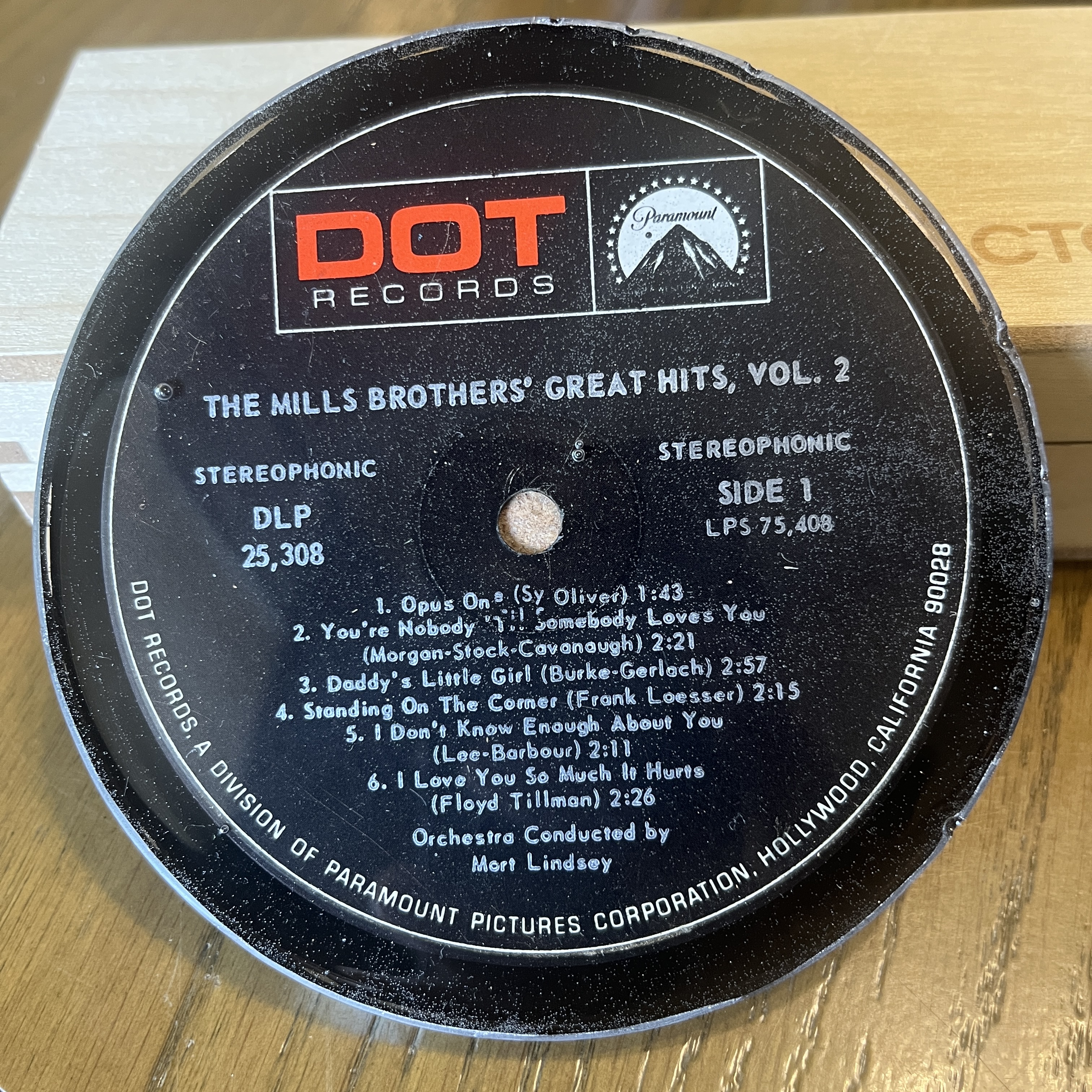 Handmade Vintage Vinyl Record Label Resin Coaster - The Mills Brothers