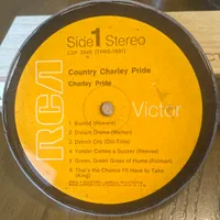 Handmade Vintage Vinyl Record Label Resin Coaster - Charley Pride