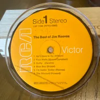 Handmade Vintage Vinyl Record Label Resin Coaster - The Best of Jim Reeves