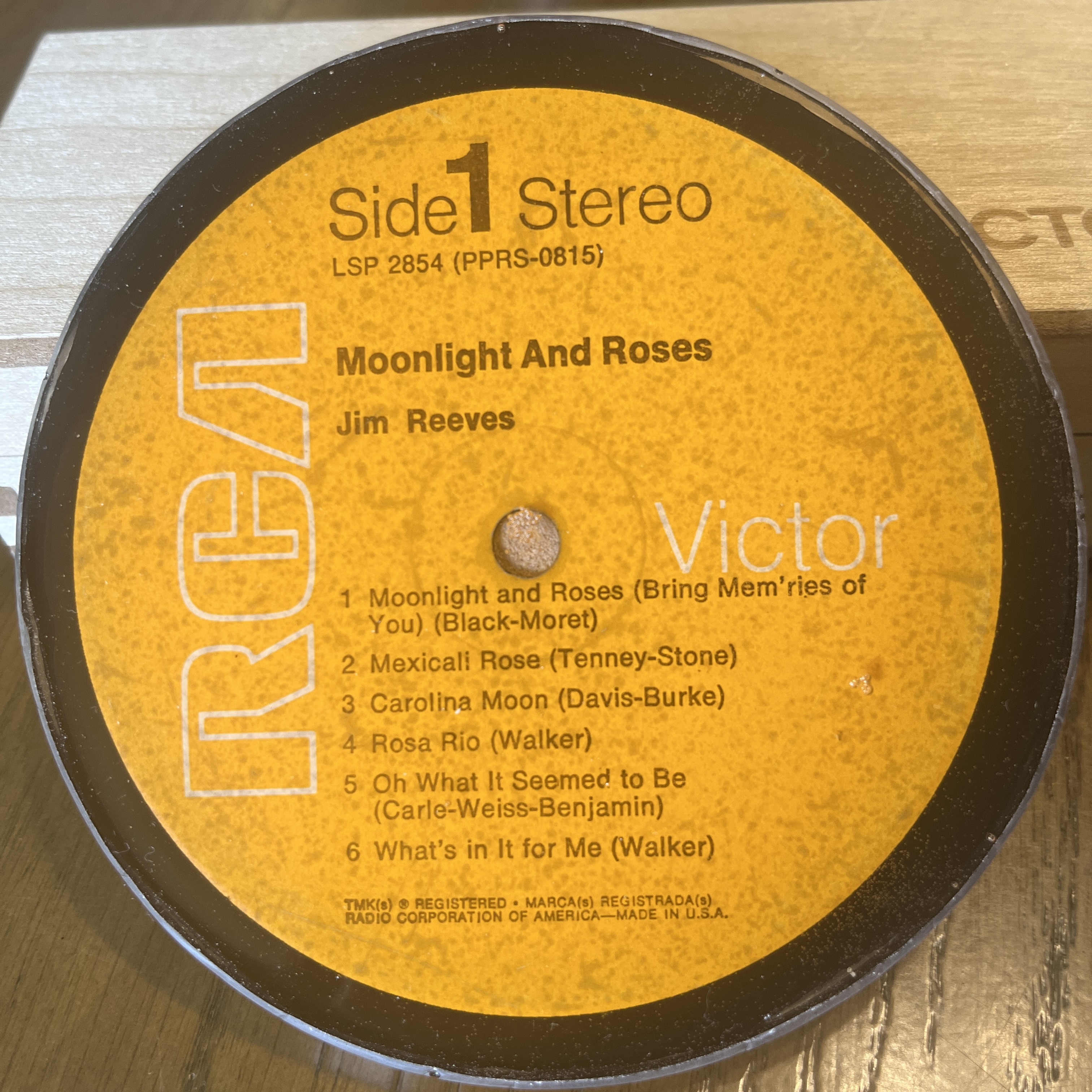 Handmade Vintage Vinyl Record Label Resin Coaster - Jim Reeves