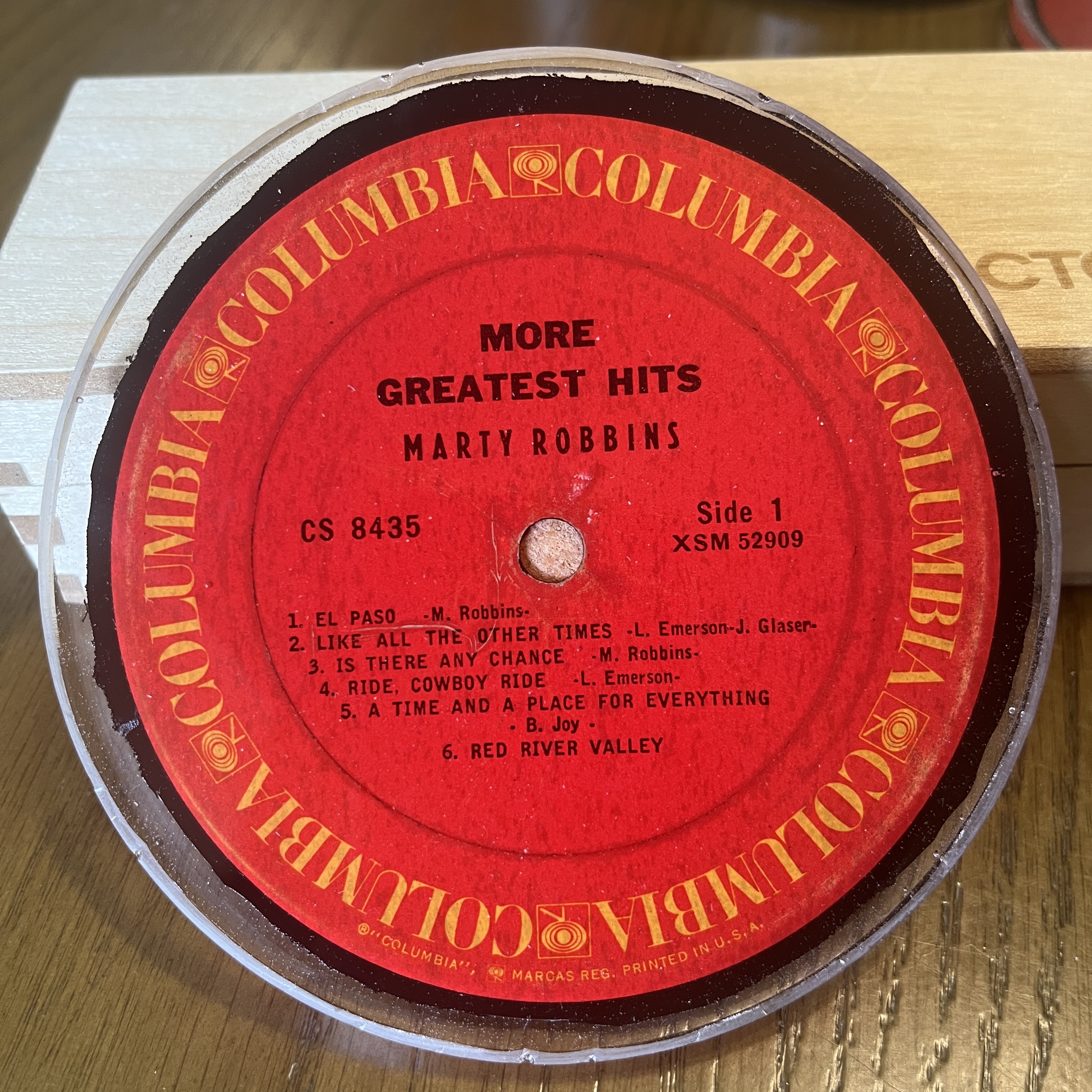 Handmade Vintage Vinyl Record Label Resin Coaster - Marty Robbins