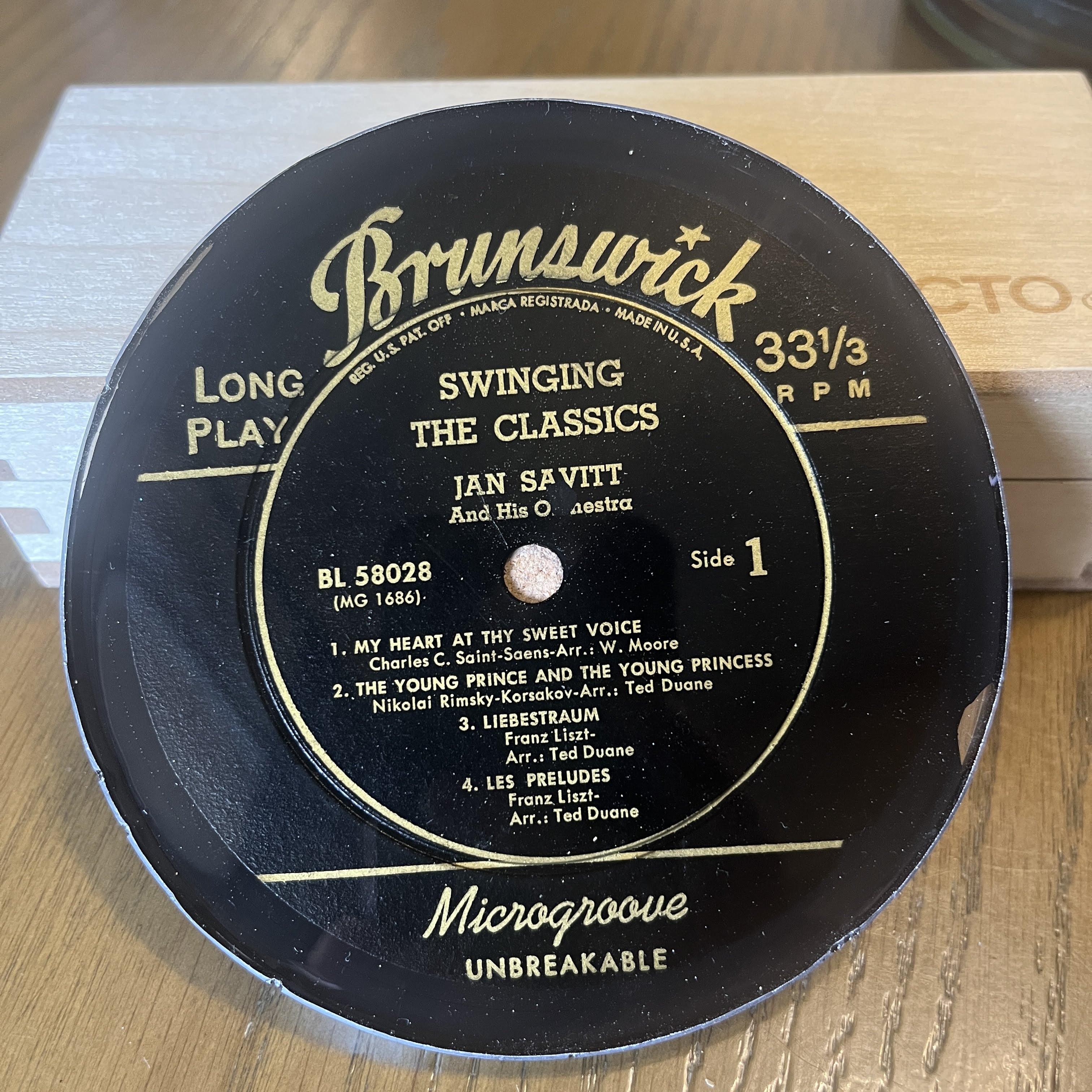 Handmade Vintage Vinyl Record Label Resin Coaster - Jan Savitt And His Orchestra